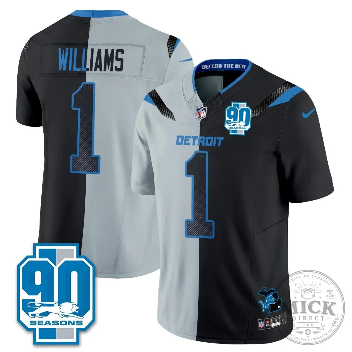 Detroit Lions Jahmyr Gibbs Number Zero Split Edition Football Jersey 72 Detroit Lions Jahmyr Gibbs Number Zero Split Edition Football Jersey