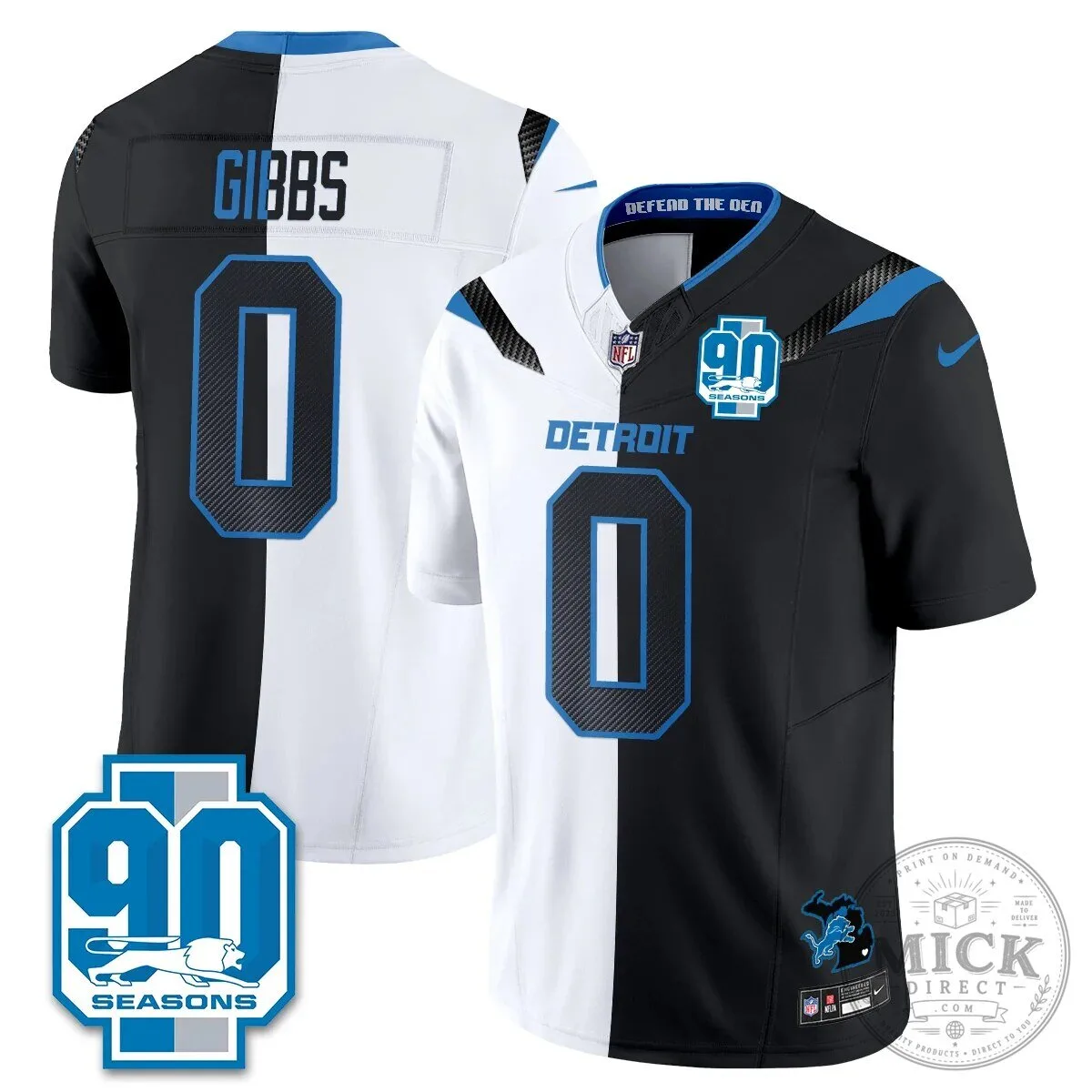 Detroit Lions Jahmyr Gibbs Number Zero Split Edition Football Jersey 75 Detroit Lions Jahmyr Gibbs Number Zero Split Edition Football Jersey