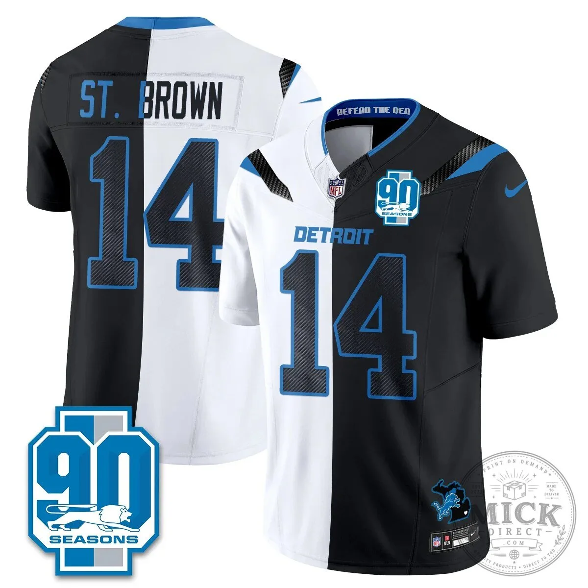 Detroit Lions Jahmyr Gibbs Number Zero Split Edition Football Jersey 76 Detroit Lions Jahmyr Gibbs Number Zero Split Edition Football Jersey
