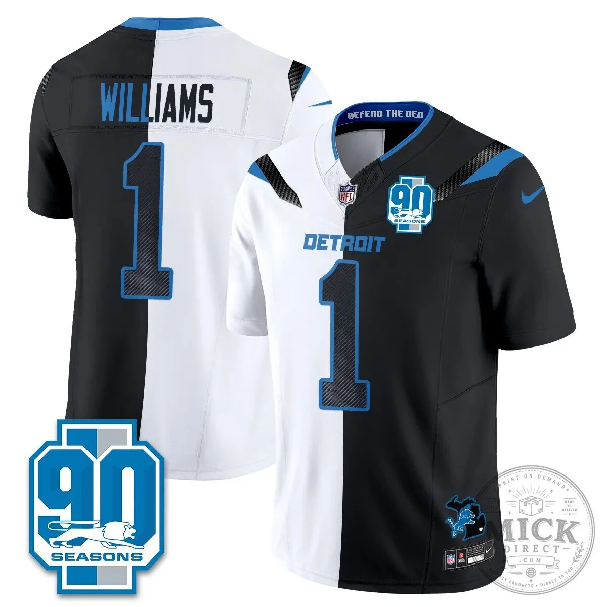 Detroit Lions Jahmyr Gibbs Number Zero Split Edition Football Jersey 82 Detroit Lions Jahmyr Gibbs Number Zero Split Edition Football Jersey