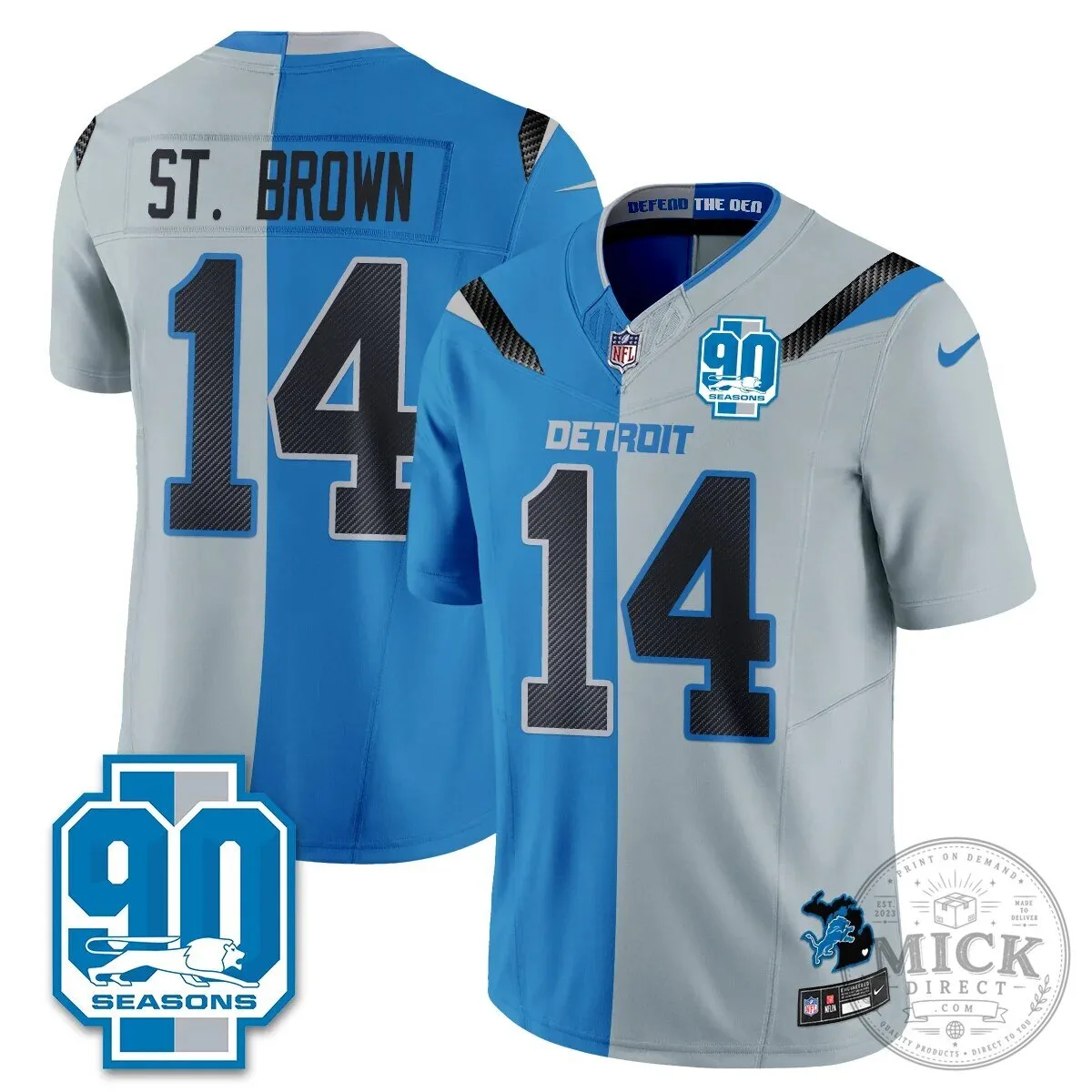Detroit Lions Jahmyr Gibbs Number Zero Split Edition Football Jersey 85 Detroit Lions Jahmyr Gibbs Number Zero Split Edition Football Jersey