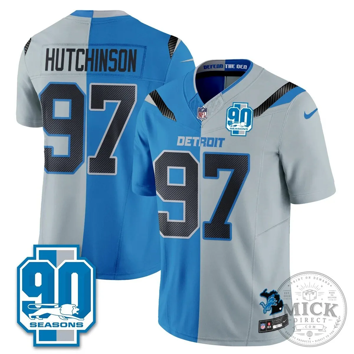Detroit Lions Jahmyr Gibbs Number Zero Split Edition Football Jersey 86 Detroit Lions Jahmyr Gibbs Number Zero Split Edition Football Jersey