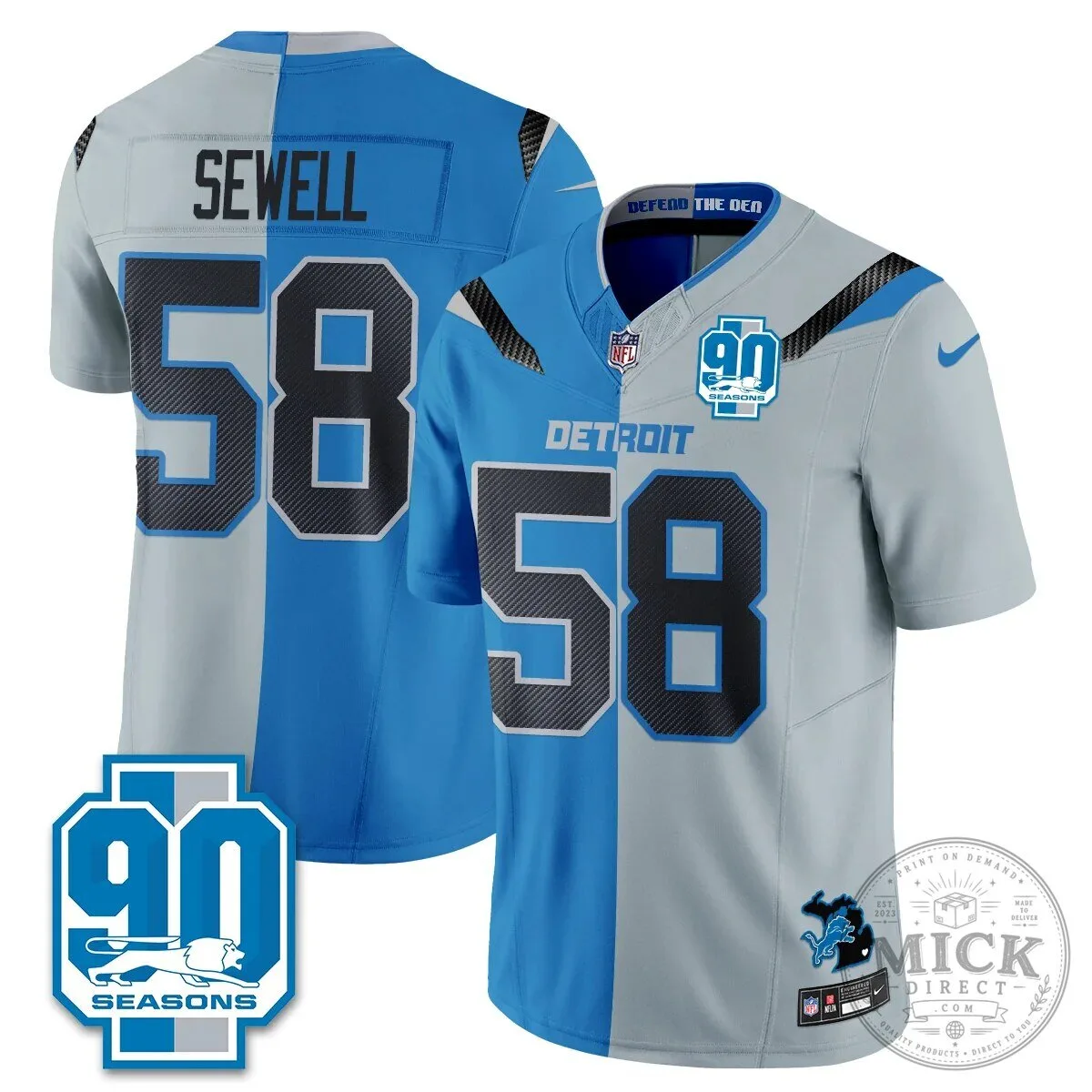 Detroit Lions Jahmyr Gibbs Number Zero Split Edition Football Jersey 89 Detroit Lions Jahmyr Gibbs Number Zero Split Edition Football Jersey