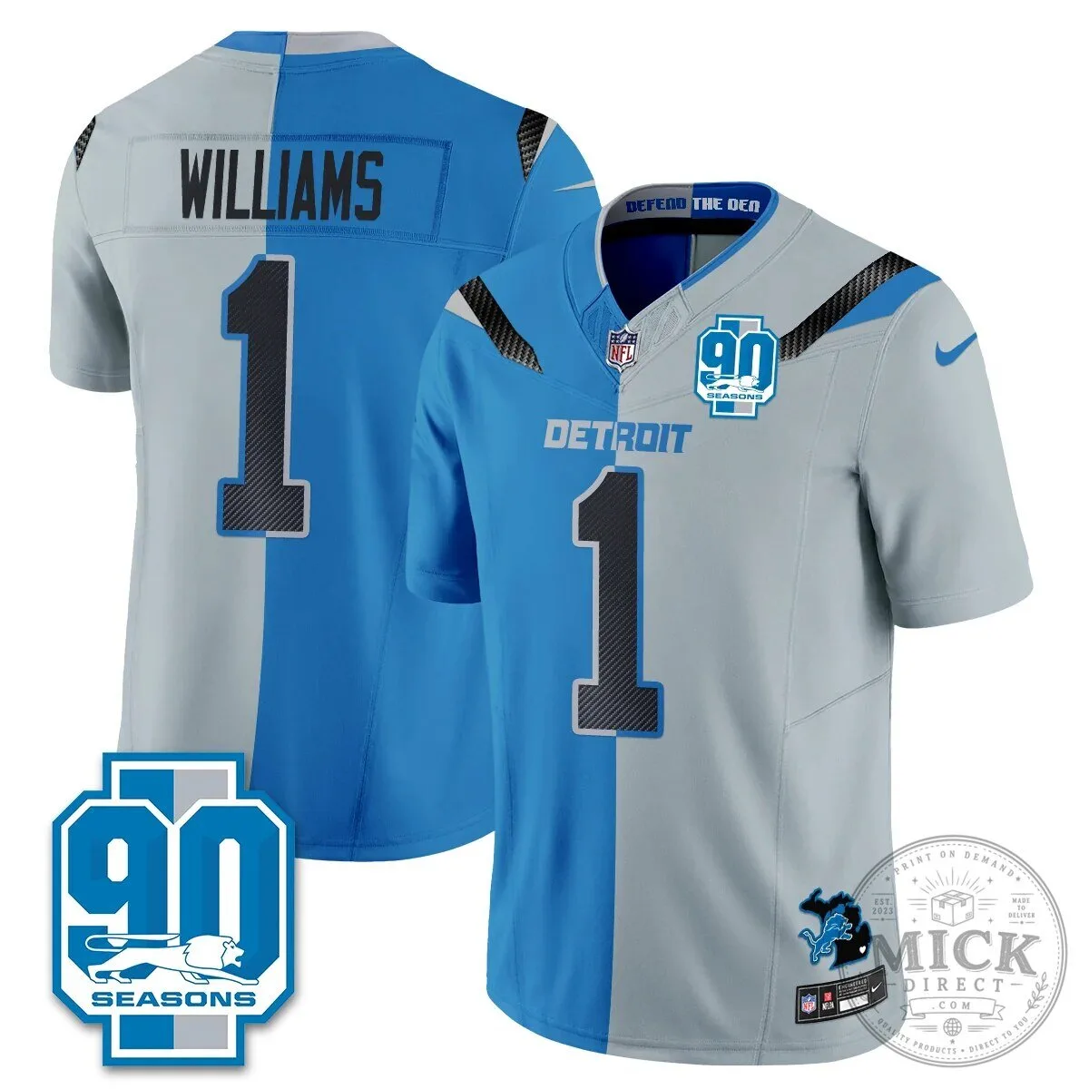 Detroit Lions Jahmyr Gibbs Number Zero Split Edition Football Jersey 91 Detroit Lions Jahmyr Gibbs Number Zero Split Edition Football Jersey