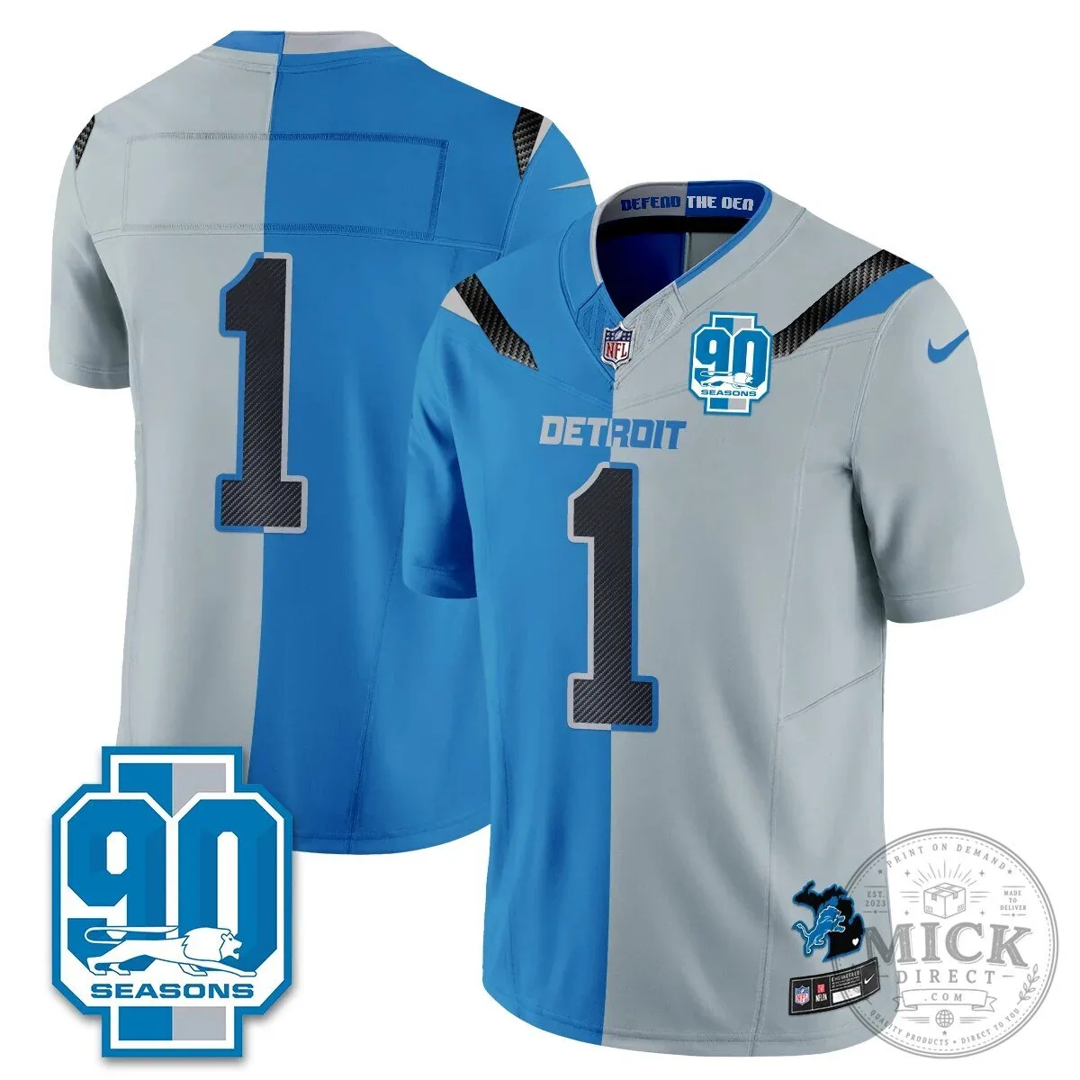 Detroit Lions Jahmyr Gibbs Number Zero Split Edition Football Jersey 93 Detroit Lions Jahmyr Gibbs Number Zero Split Edition Football Jersey