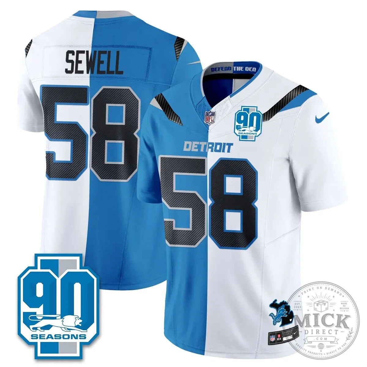 Detroit Lions Jahmyr Gibbs Number Zero Split Edition Football Jersey 99 Detroit Lions Jahmyr Gibbs Number Zero Split Edition Football Jersey