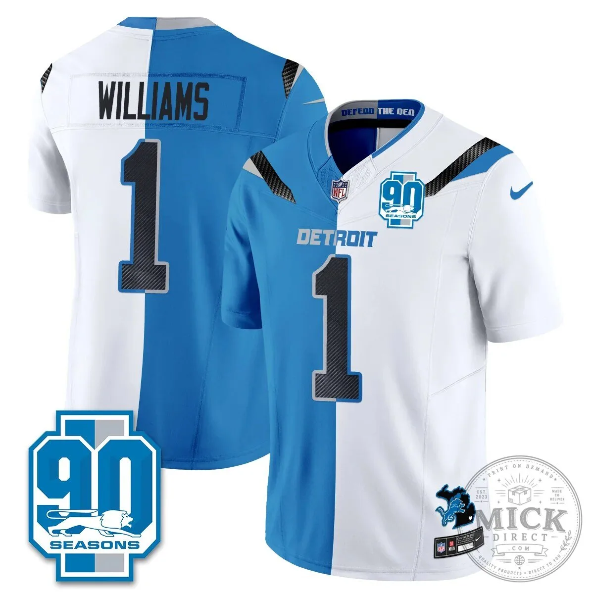 Detroit Lions Jahmyr Gibbs Number Zero Split Edition Football Jersey 101 Detroit Lions Jahmyr Gibbs Number Zero Split Edition Football Jersey