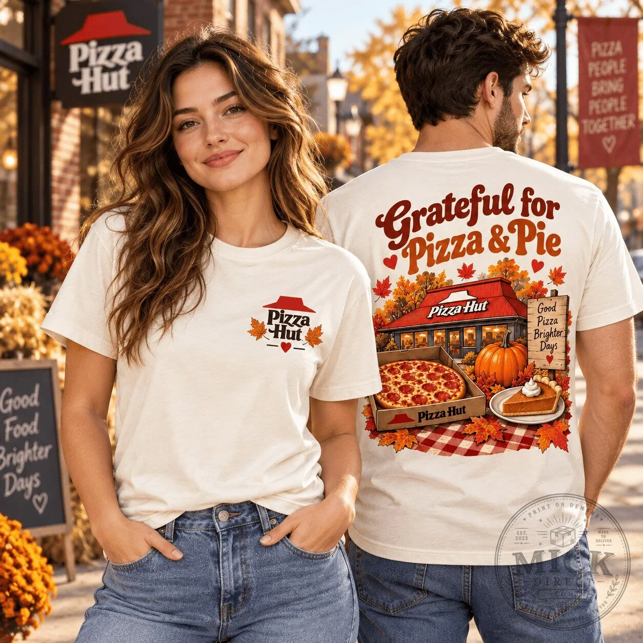 Pizza Hut Grateful For Pizza And Pie Thanksgiving Feast T-Shirt