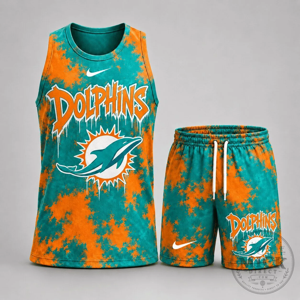 Miami Dolphins Urban Splash Dye Tank Top and Shorts Two-Piece Set