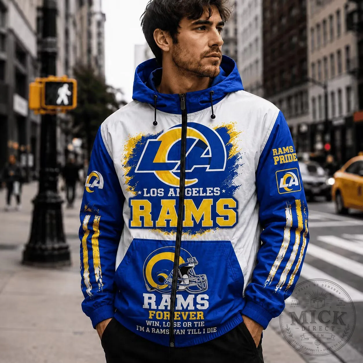 Los Angeles Rams NFL Fan Gift Windbreaker Jacket for Men and Women