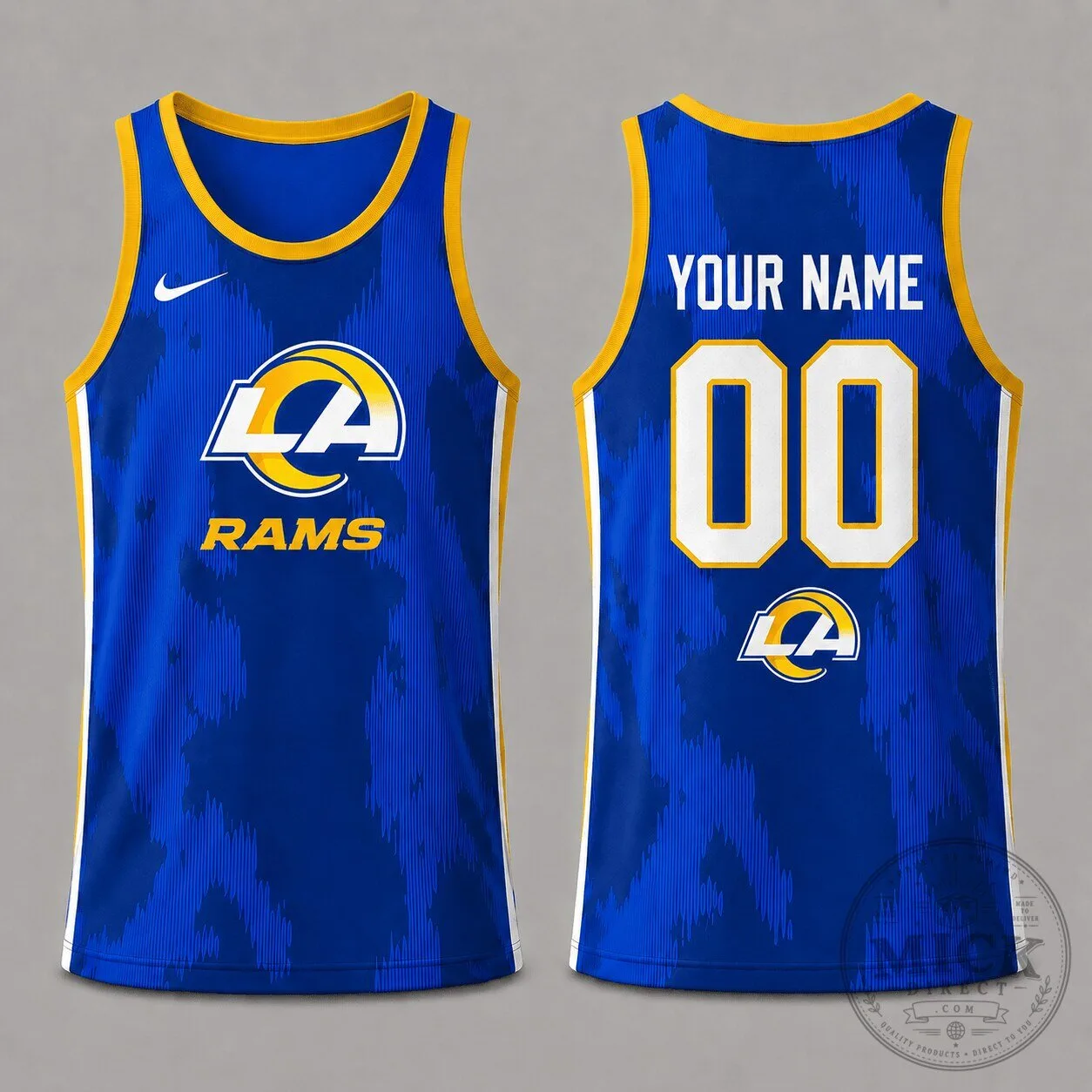 Los Angeles Rams Royal Blue Personalized Football Jersey