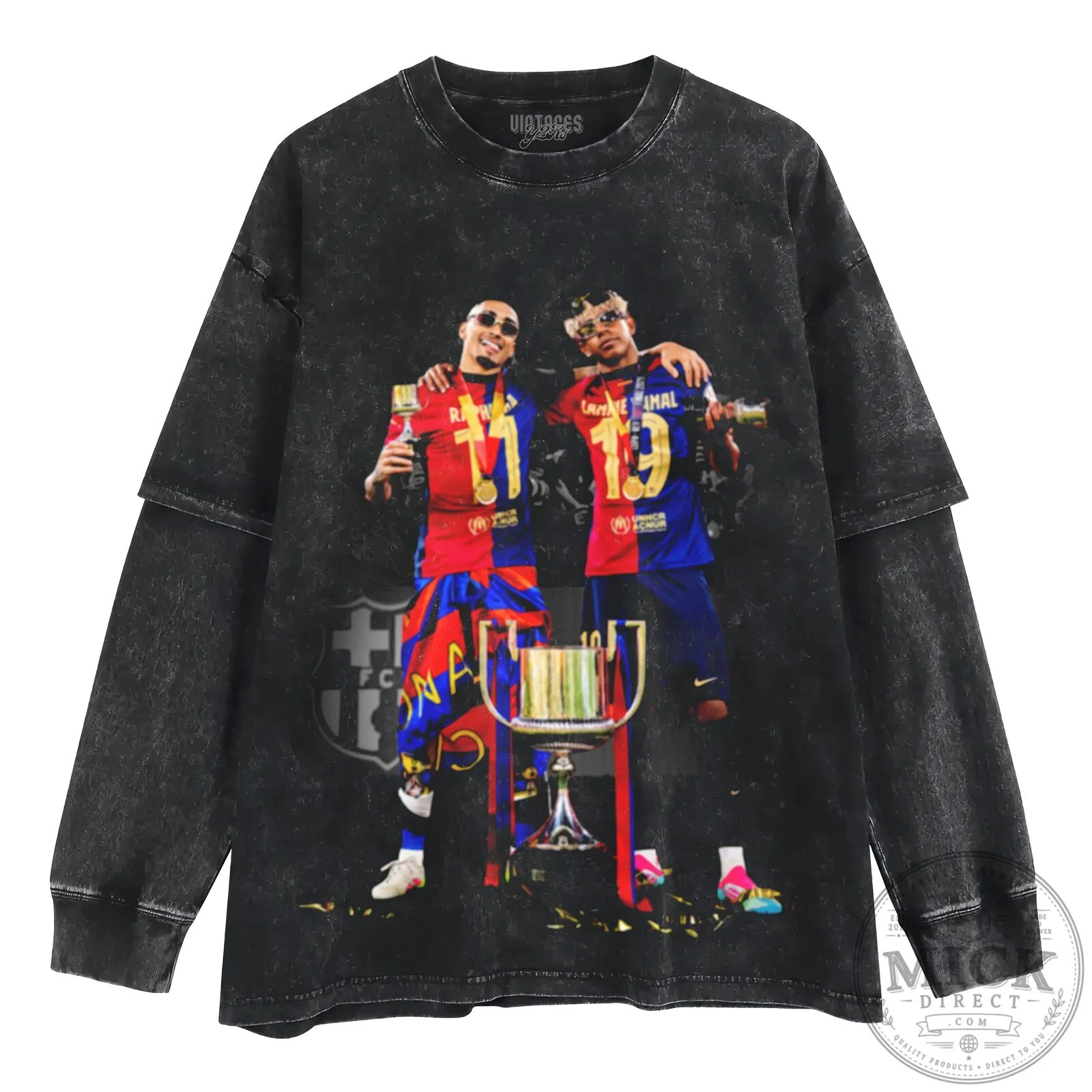 Lamine Yamal Raphinha Barcelona Football Club Trophy Long Sleeve T-Shirt