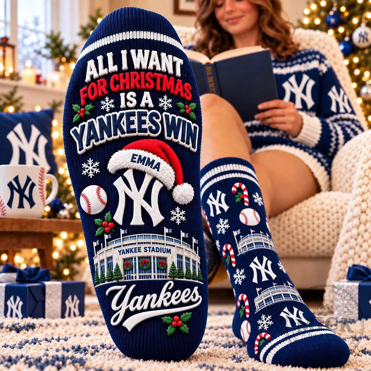 New York Yankees Christmas Holiday Socks