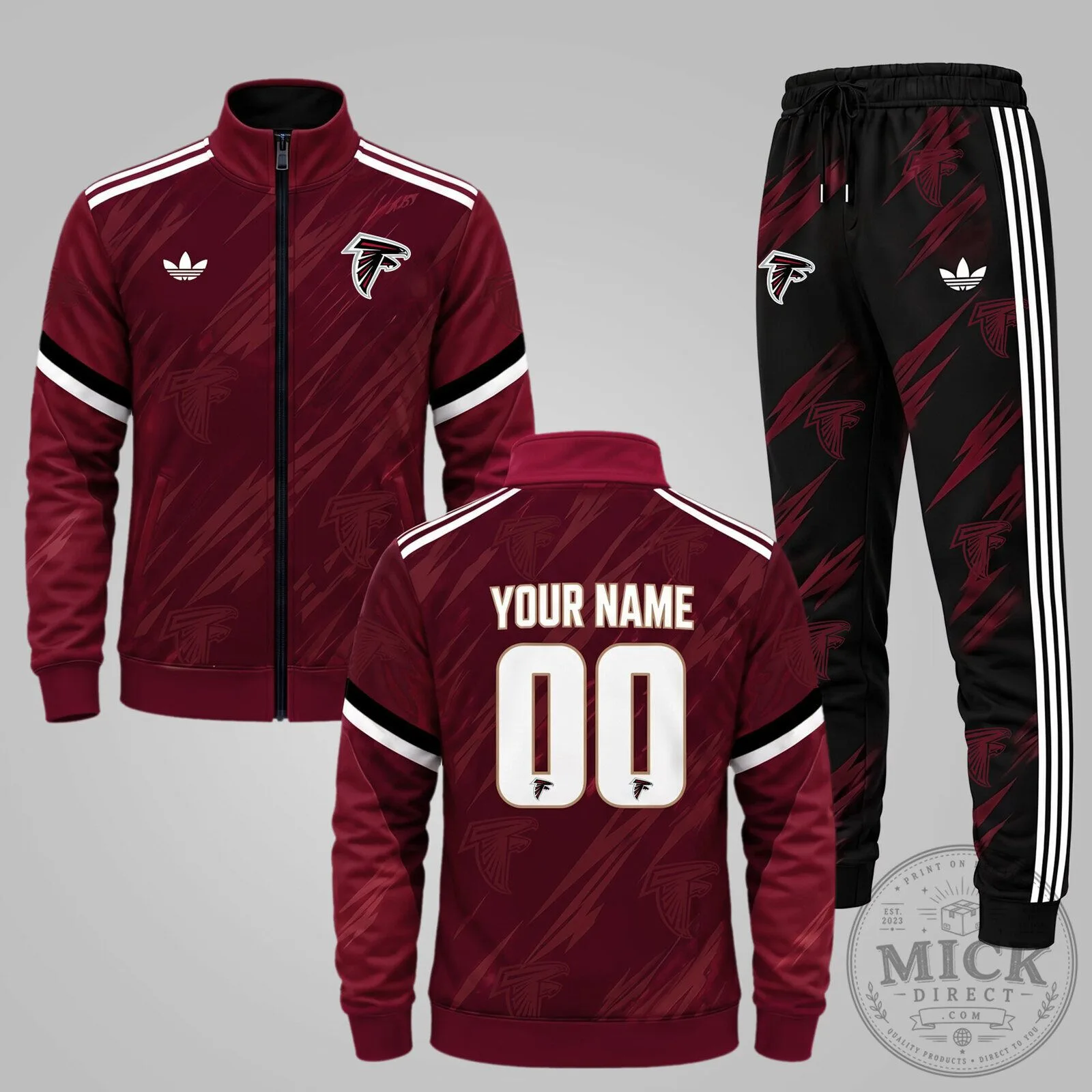 Atlanta Falcons Personalized Tracksuit Jacket and Jogger Set
