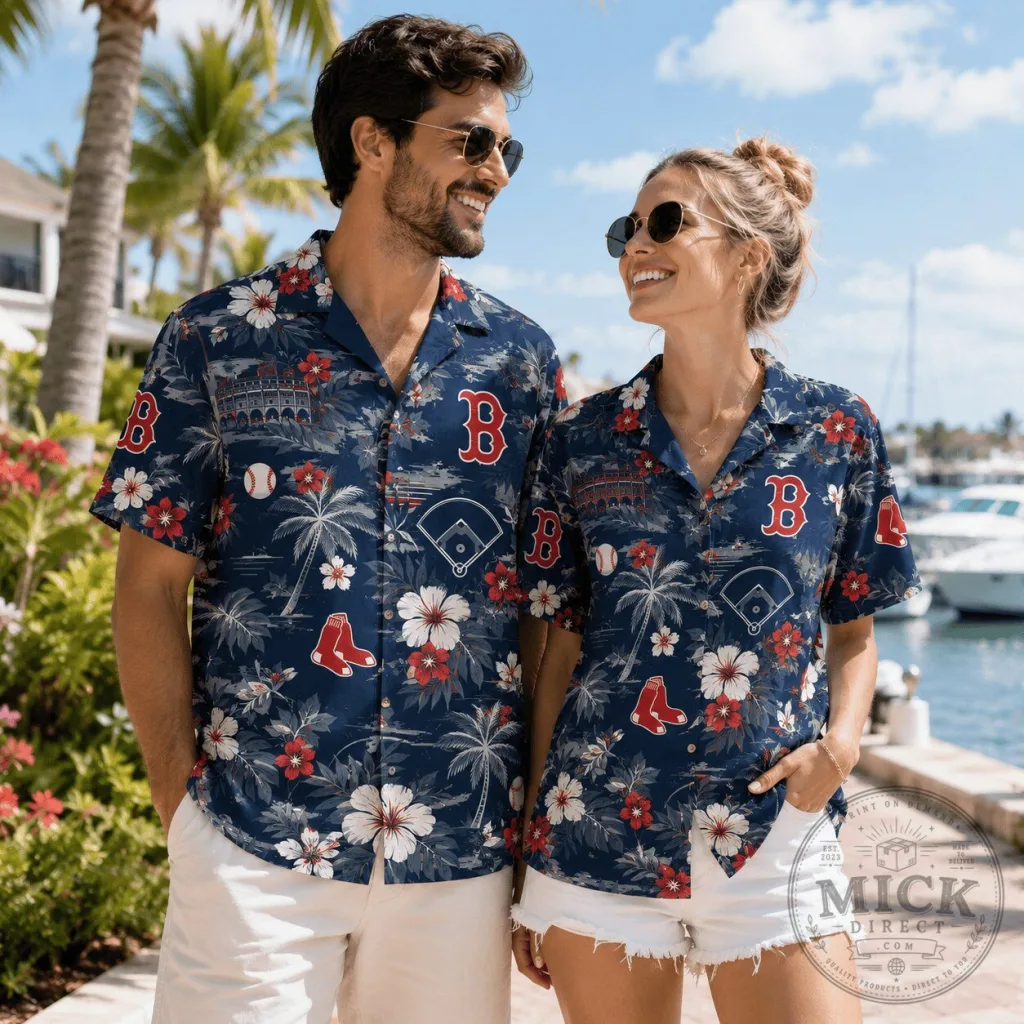 Boston Red Sox Baseball Floral Hawaiian Shirt for Men and Women