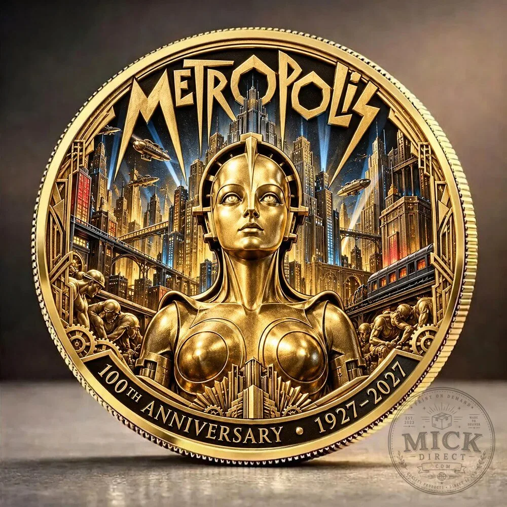 Metropolis 100th Anniversary Maria Robot Golden Commemorative Coin 1 Metropolis 100th Anniversary Maria Robot Golden Commemorative Coin