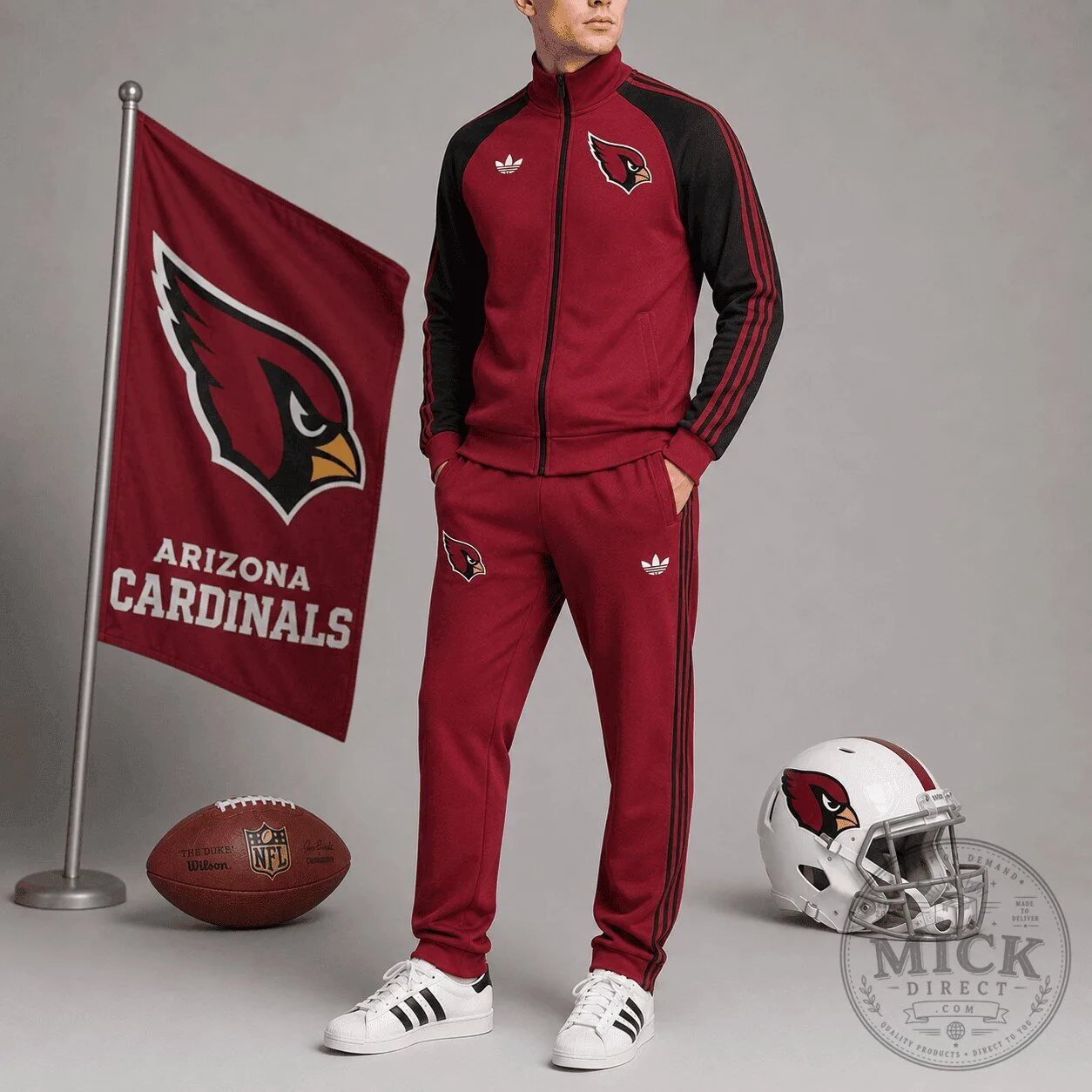 Arizona Cardinals Jogger Pants and Tracksuit Jacket Set for Football Fans
