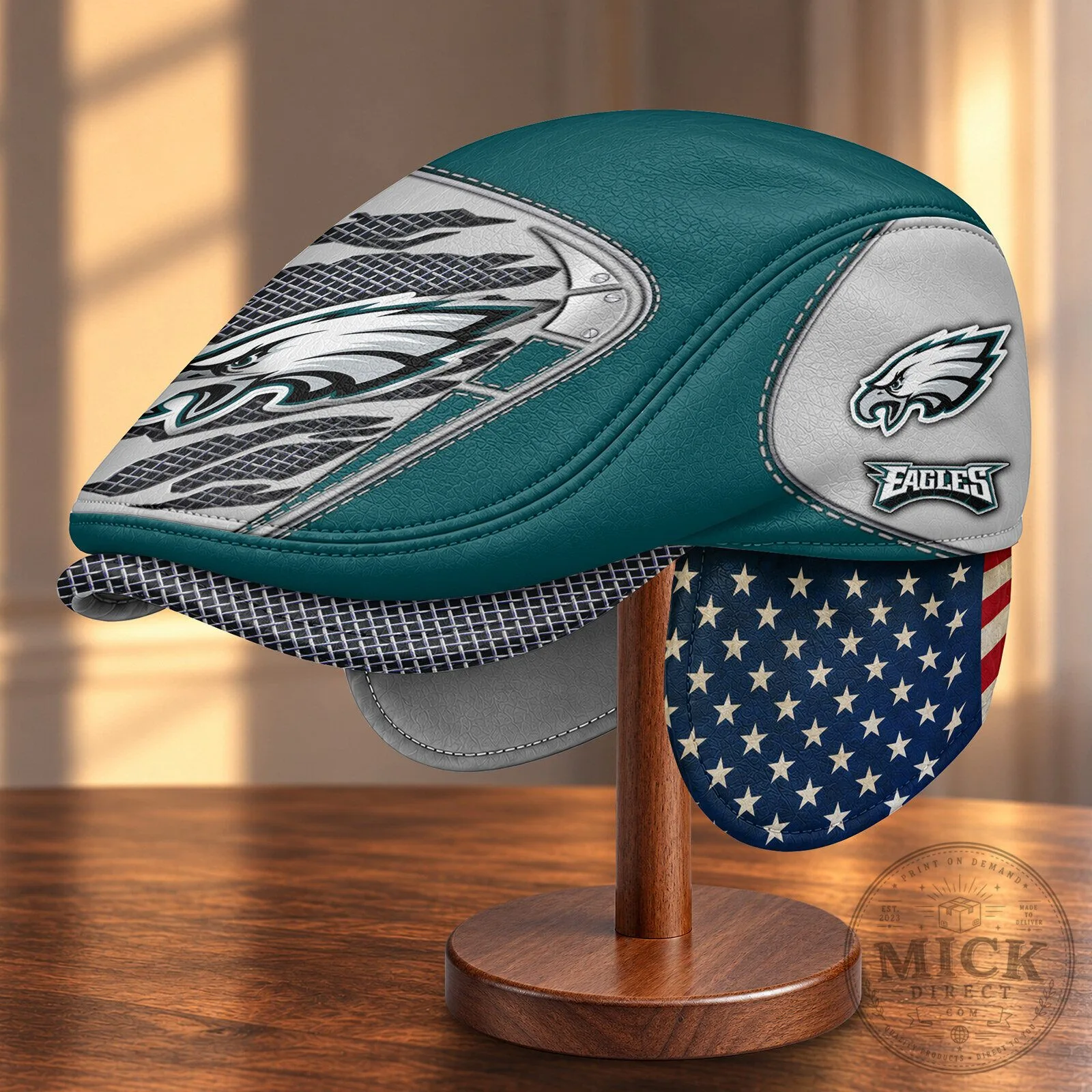 Philadelphia Eagles NFL Flat Cap with Foldable Ear Flaps
