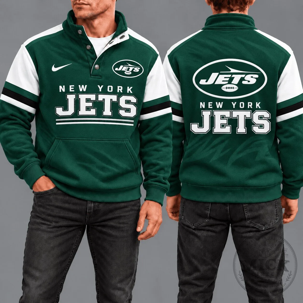 New York Jets NFL Game Day Snap-Neck Pullover Sweatshirt 1 New York Jets NFL Game Day Snap-Neck Pullover Sweatshirt