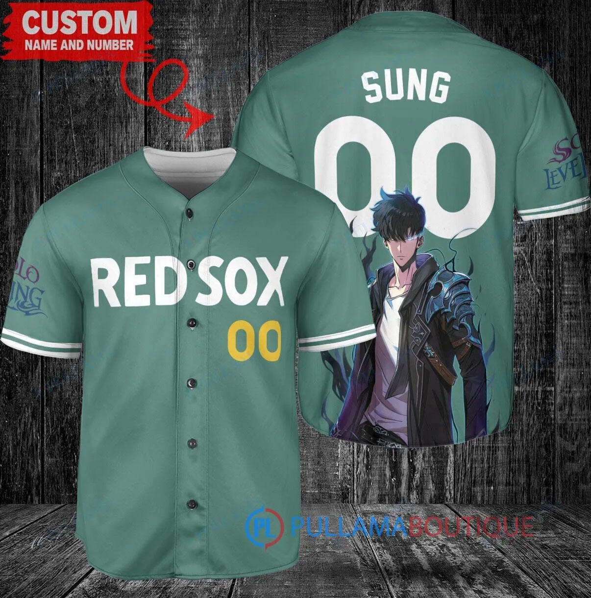 Boston Red Sox Baseball Sung Jinwoo Solo Leveling Custom Baseball Jersey