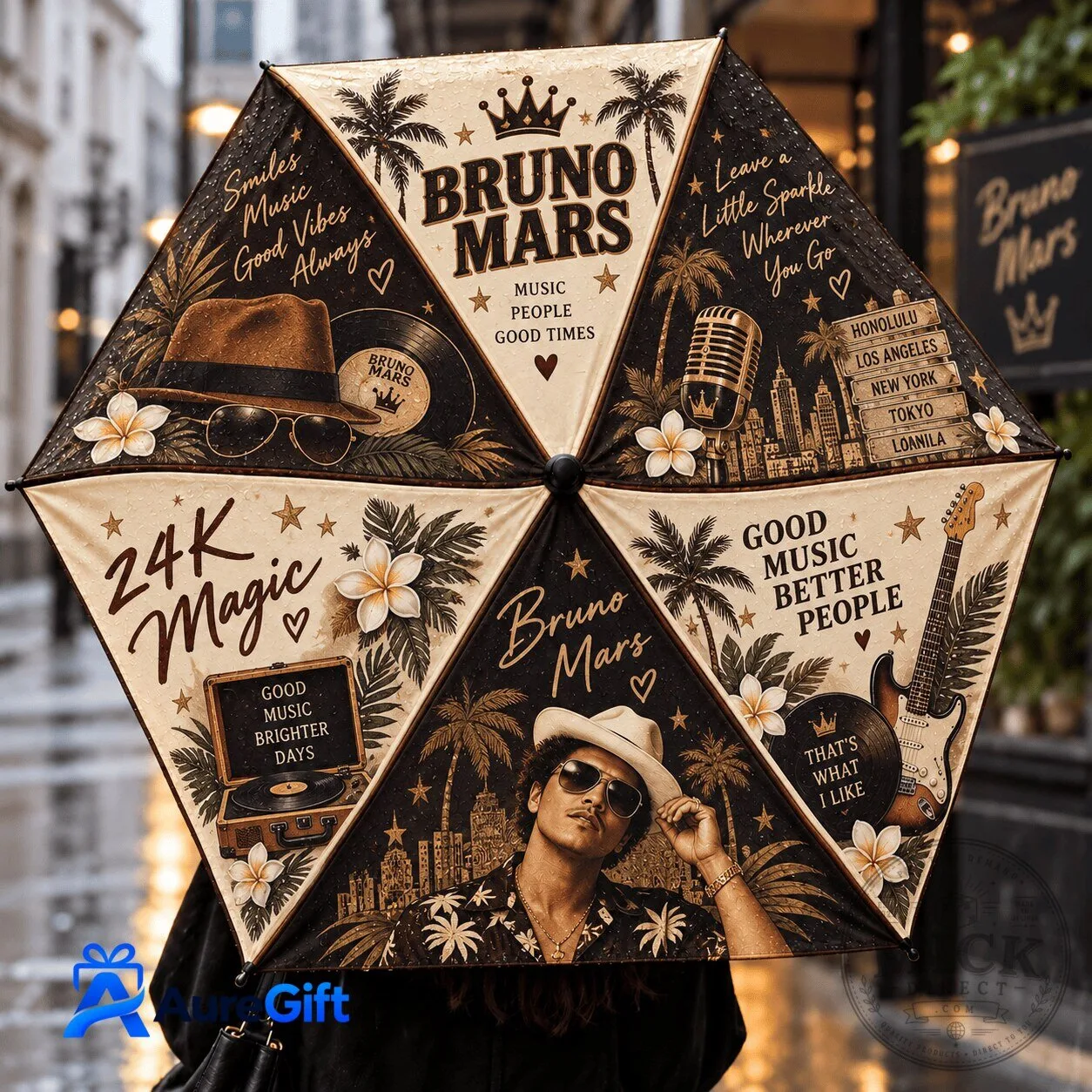 Bruno Mars 24K Magic Music People Good Times Concert Tour Umbrella