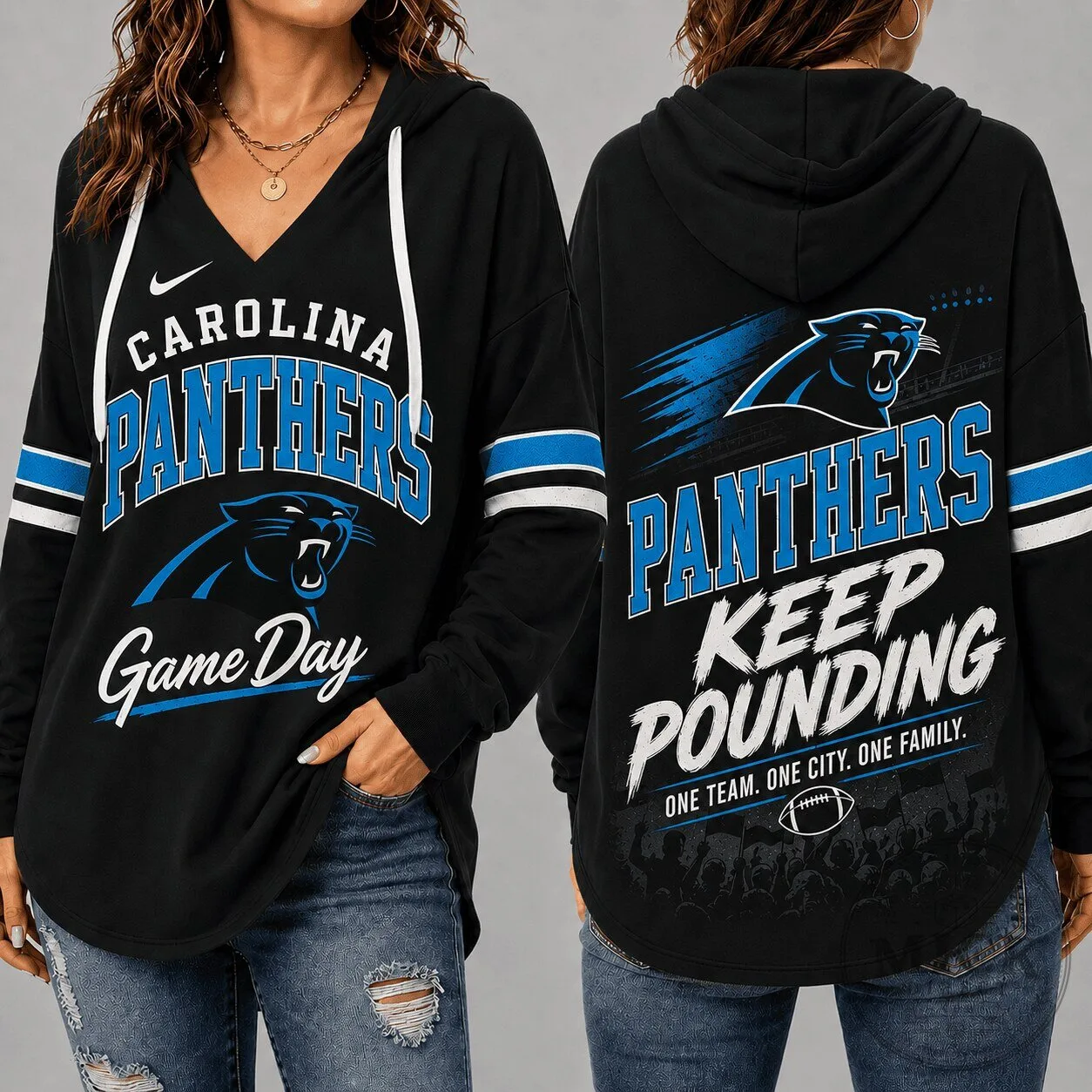 Carolina Panthers Game Day Keep Pounding One Team One City One Family Hoodie 1 Carolina Panthers Game Day Keep Pounding One Team One City One Family Hoodie