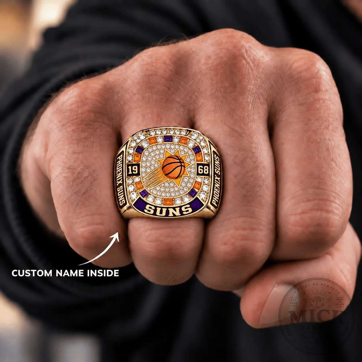 Phoenix Suns NBA Basketball Championship Ring with Custom Name Engraving