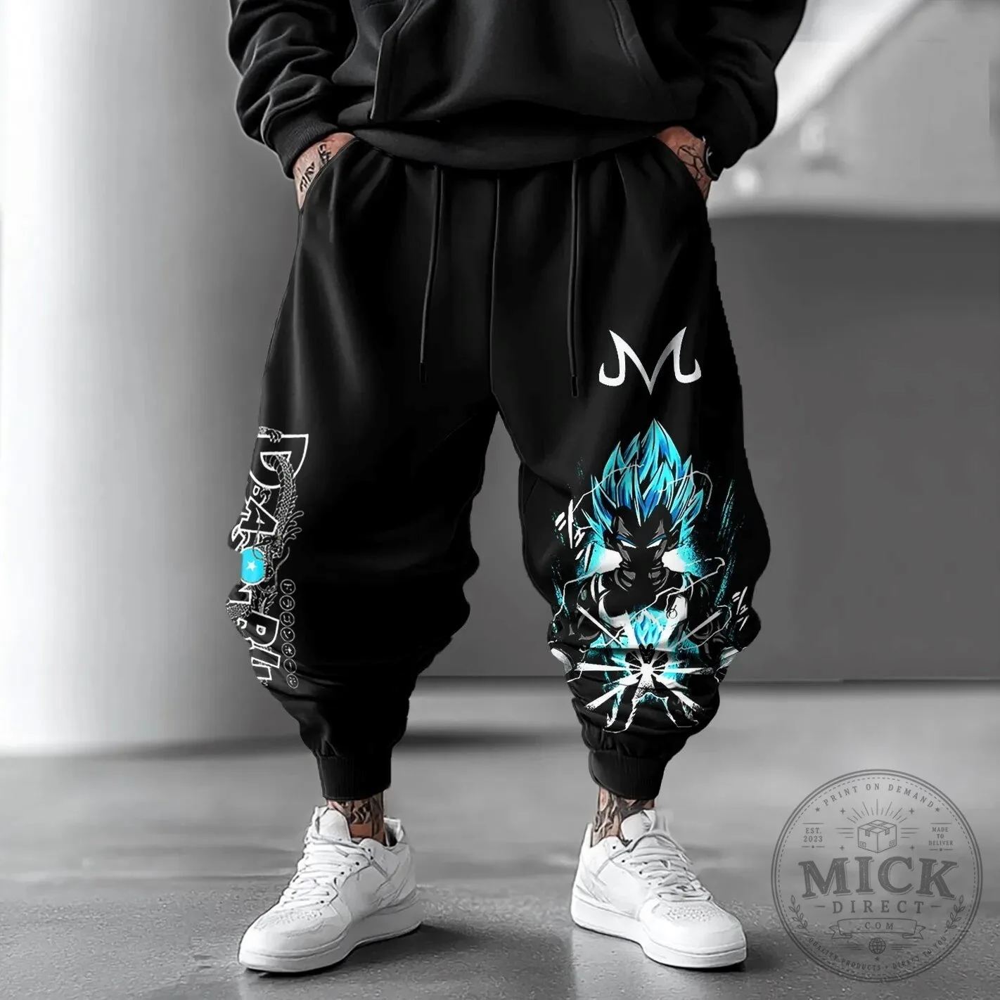 Dragon Ball Z Vegeta Super Saiyan Blue Anime Manga Black Baggy Pants