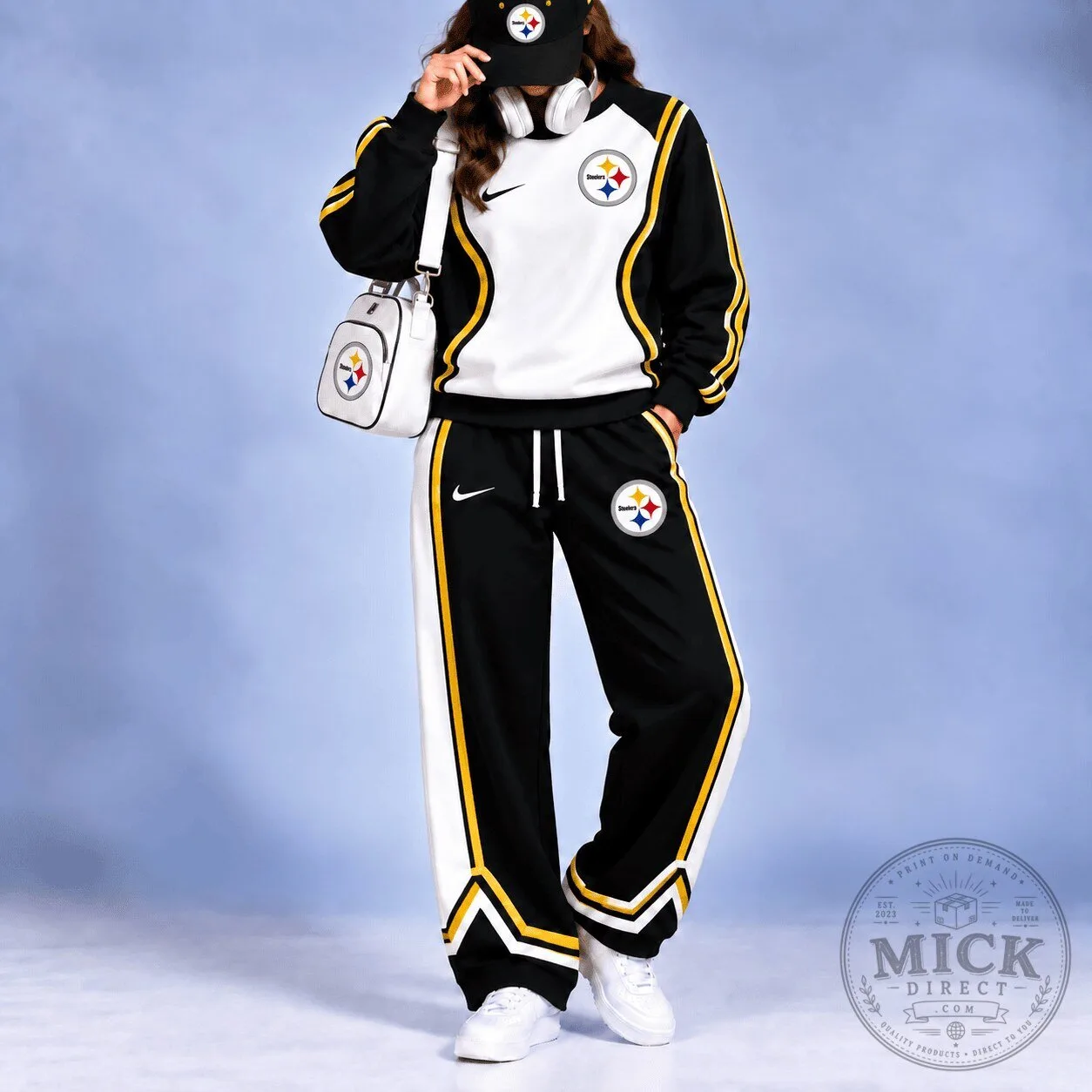 Pittsburgh Steelers NFL Color Block Team Logo Sweatshirt and Pants Set