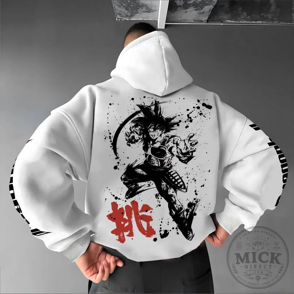 Dragon Ball Z Bardock Super Saiyan Anime Japanese Art White Hoodie Dragon Ball Z Bardock Super Saiyan Anime Japanese Art White Hoodie