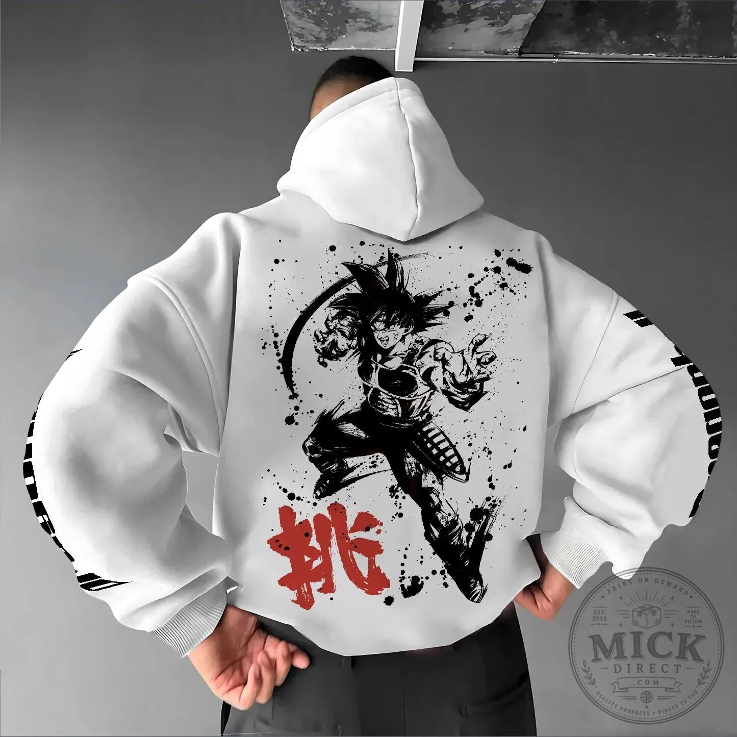 Dragon Ball Z Bardock Super Saiyan Anime Japanese Art White Hoodie