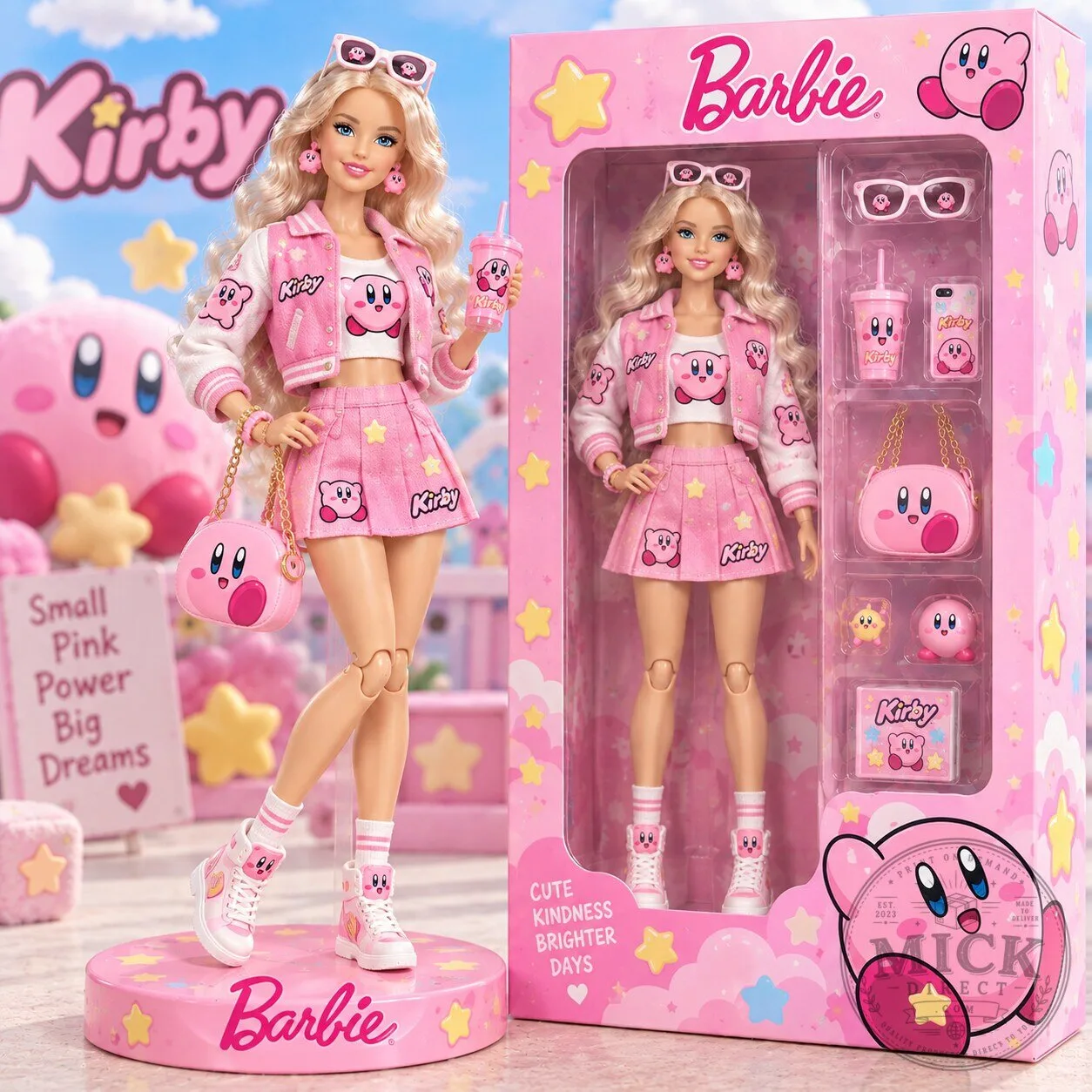 Barbie Kirby Collaboration Collectible Doll Figure with Accessories