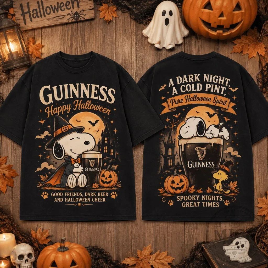 Happy Halloween Snoopy Guinness Dark Beer T-Shirt Happy Halloween Snoopy Guinness Dark Beer T-Shirt