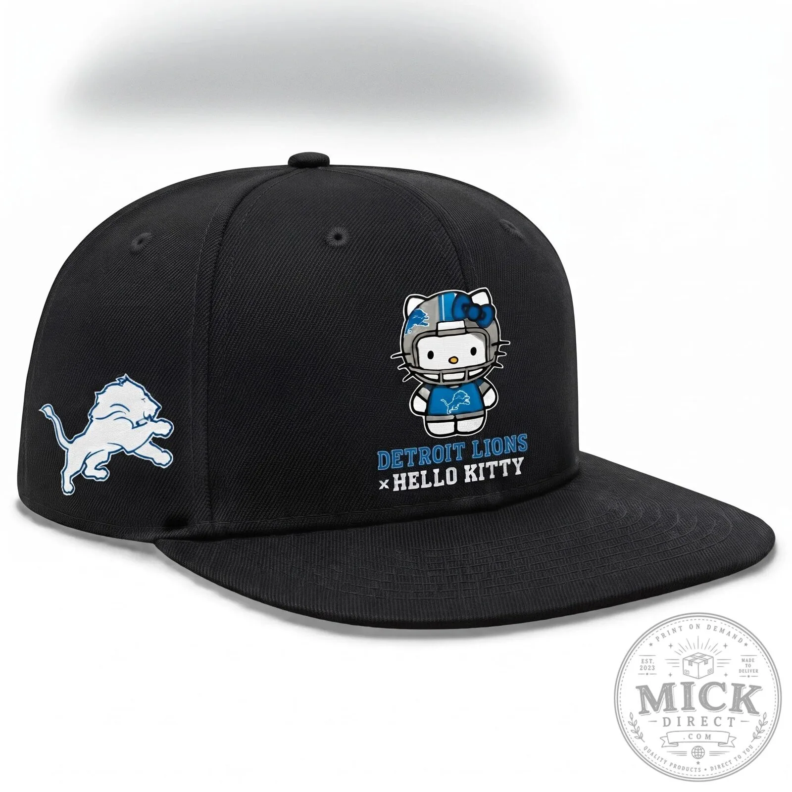 Hello Kitty Cap Hat - Black Snapback for Detroit Lions Football Fans