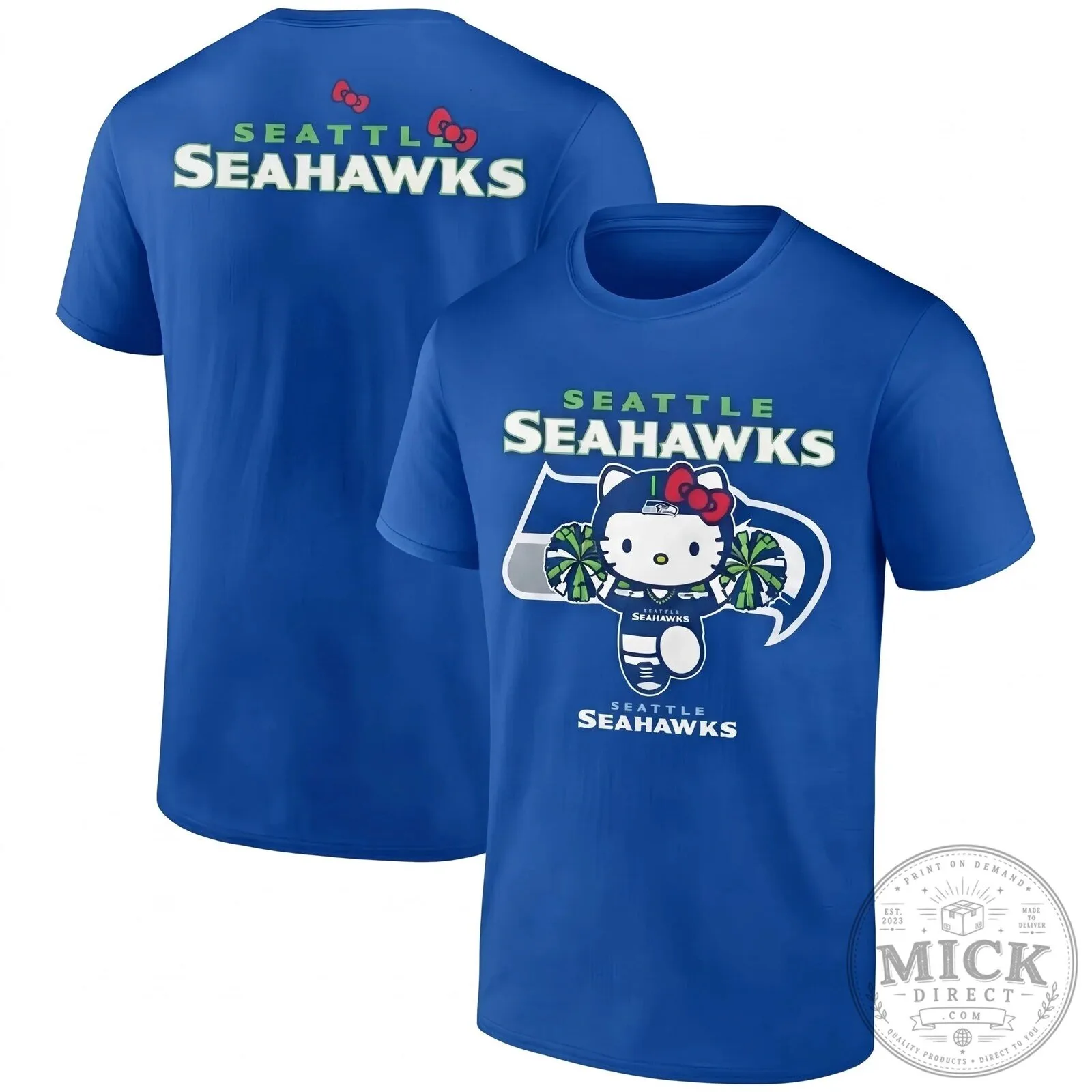 Hello Kitty NFL Fan T-Shirt for Seattle Seahawks Supporters 2 Hello Kitty NFL Fan T-Shirt for Seattle Seahawks Supporters