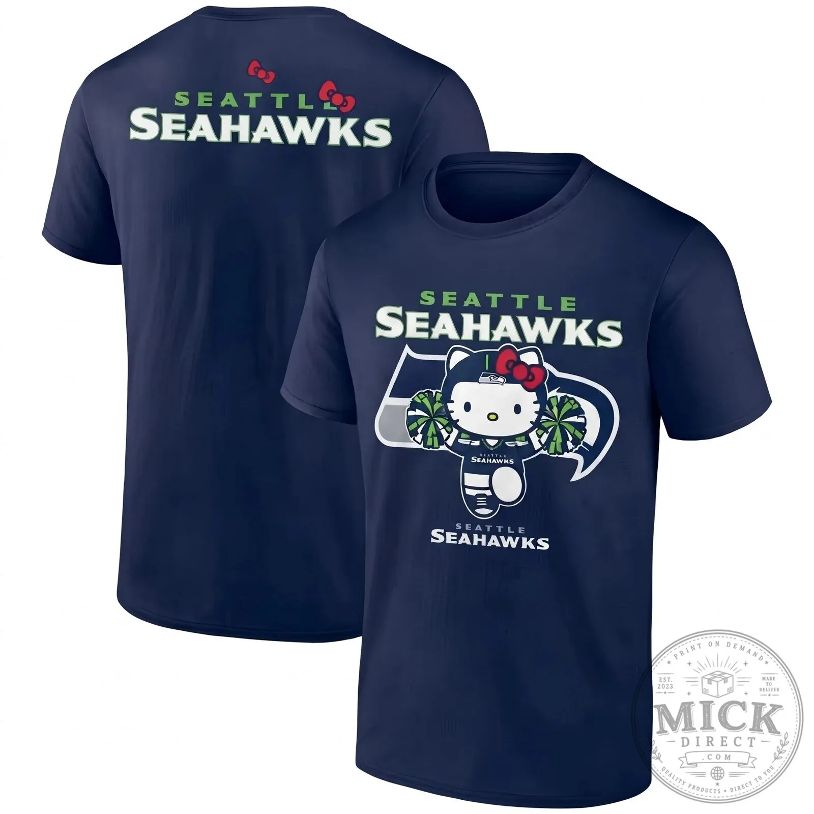 Hello Kitty NFL Fan T-Shirt for Seattle Seahawks Supporters 12 Hello Kitty NFL Fan T-Shirt for Seattle Seahawks Supporters