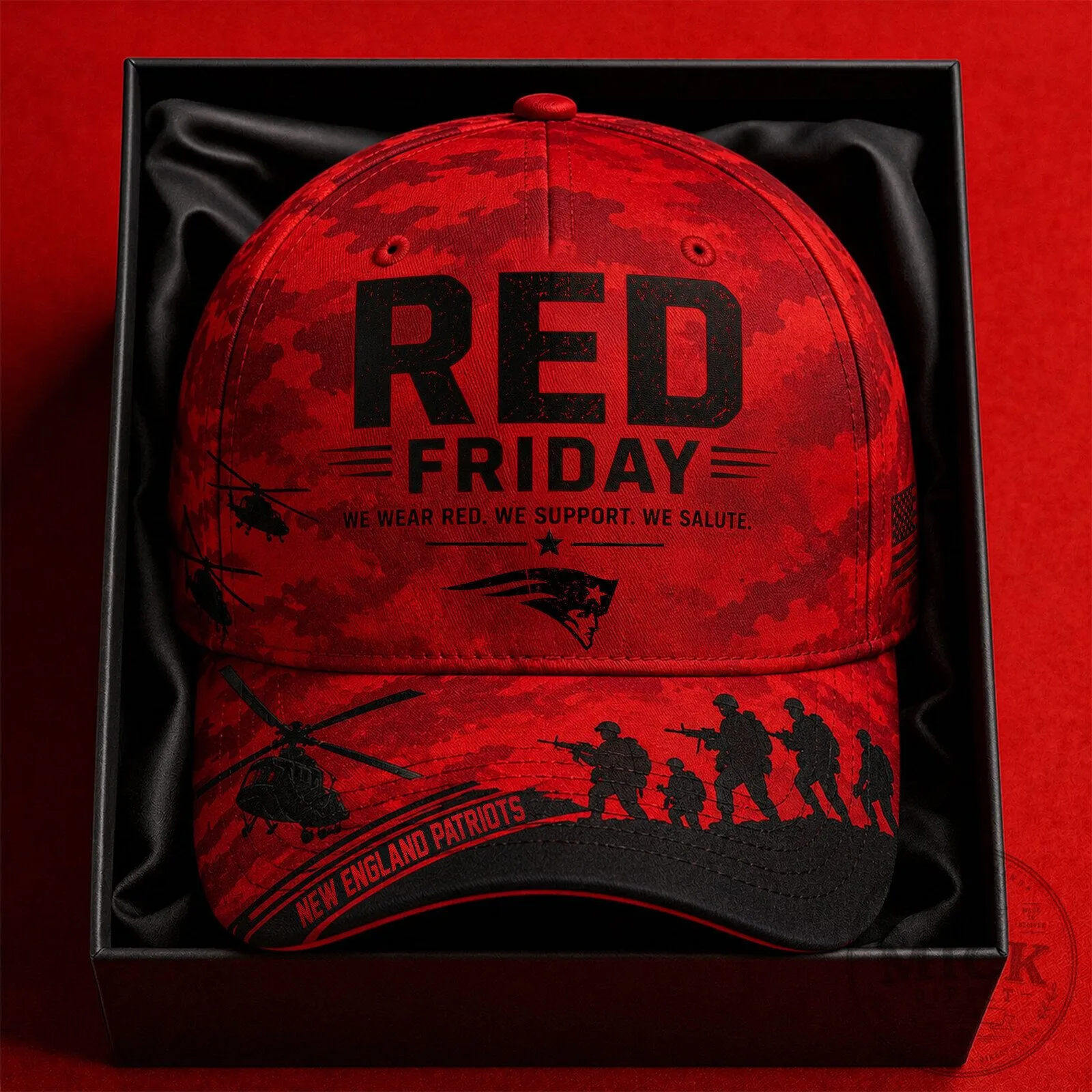 Red Friday New England Patriots Military Support Cap Hat