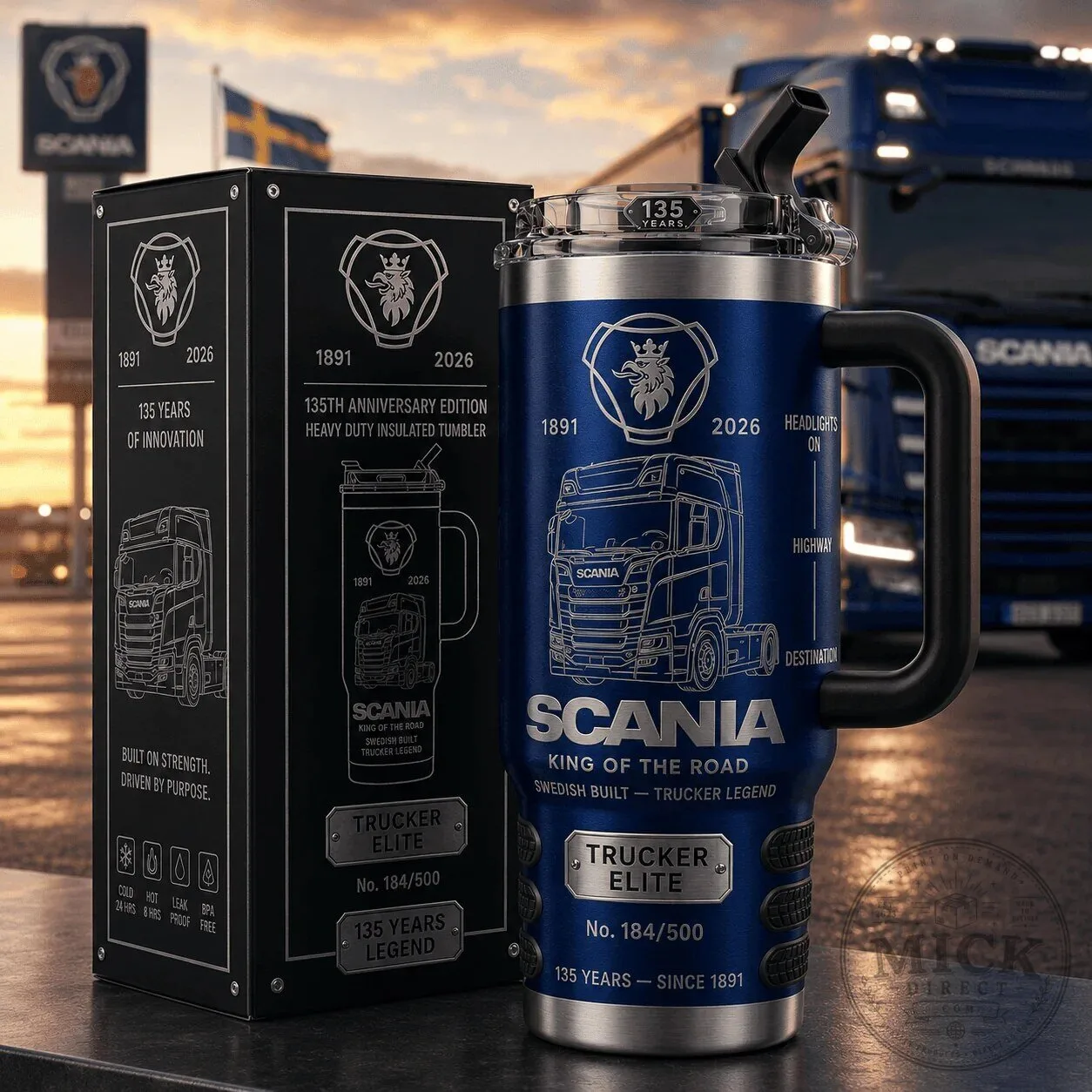 Scania King of the Road 135th Anniversary Edition Insulated Tumbler with Handle