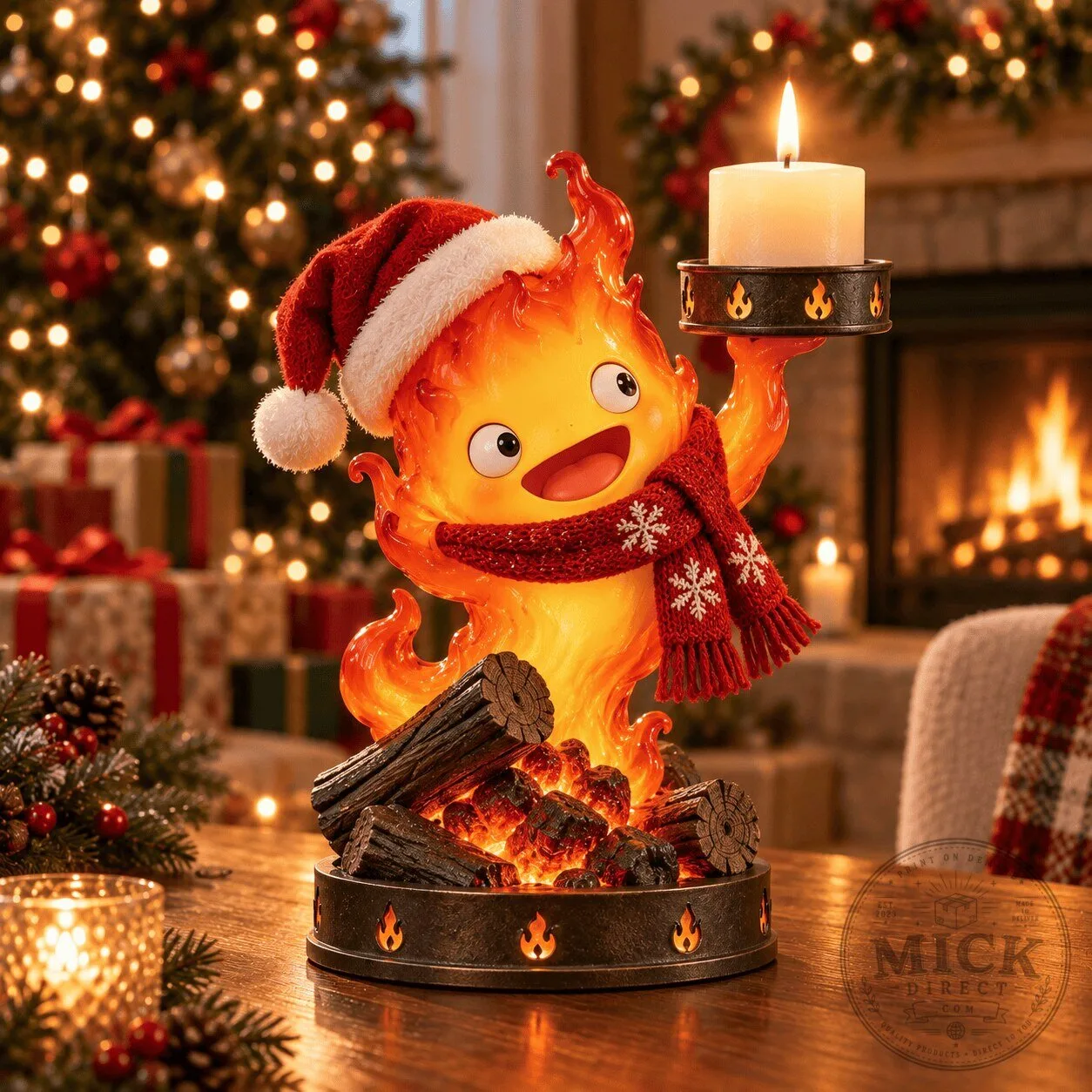 Howl's Moving Castle Calcifer Christmas Candle Holder Figurine 1 Howl's Moving Castle Calcifer Christmas Candle Holder Figurine
