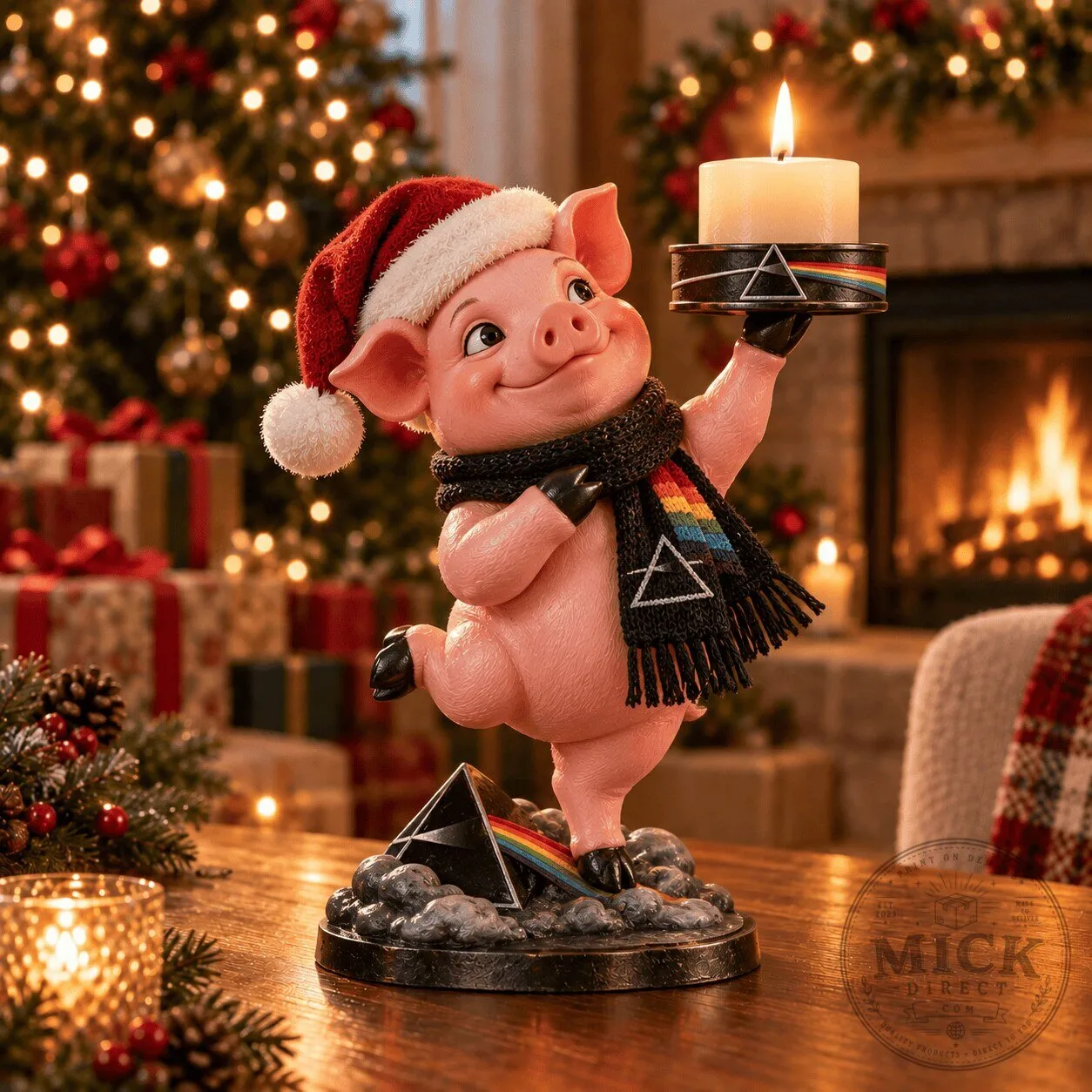 Pink Floyd Pig Christmas Candle Holder Figurine