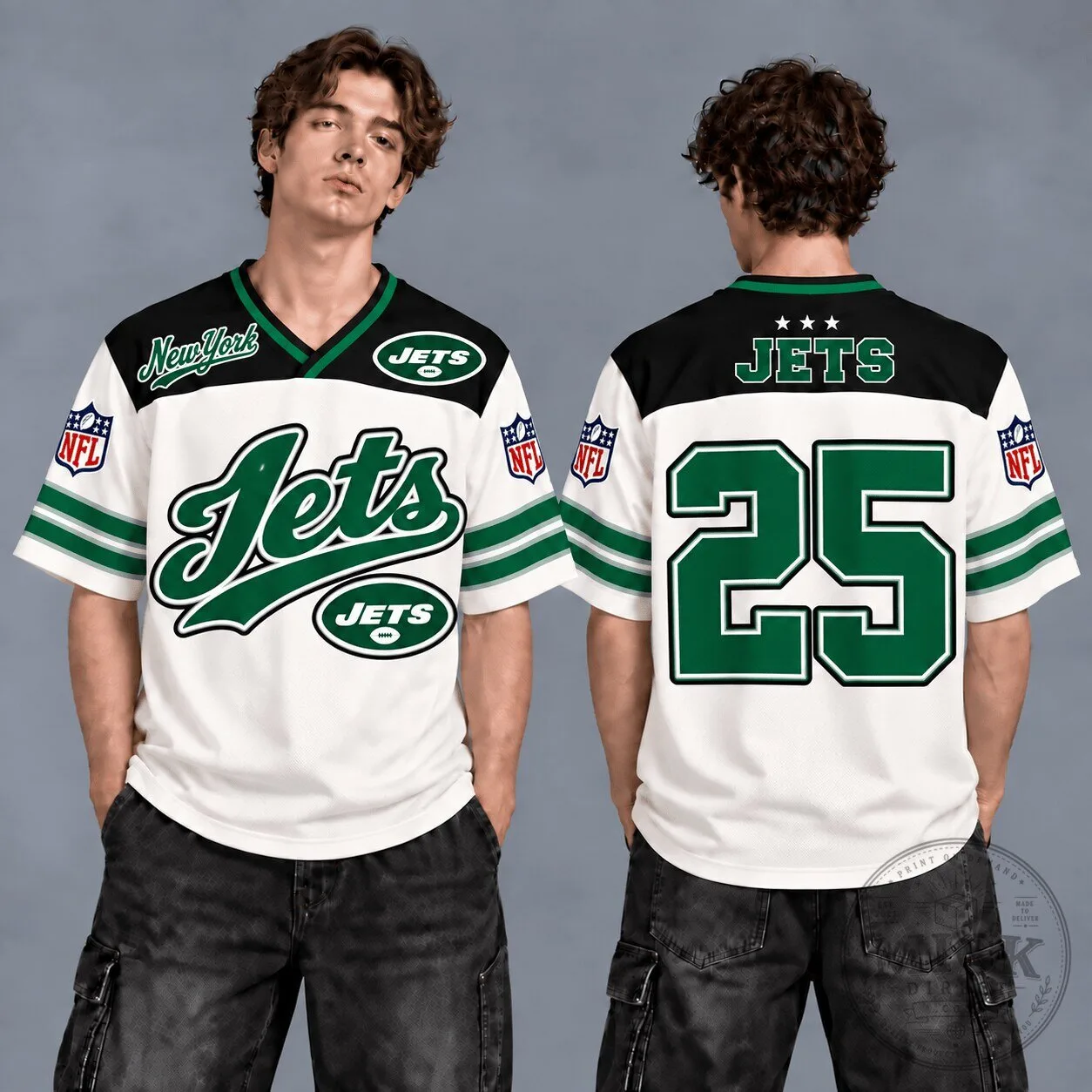 New York Jets Football Team Green and White Fan Jersey with Number 25 5 New York Jets Football Team Green and White Fan Jersey with Number 25