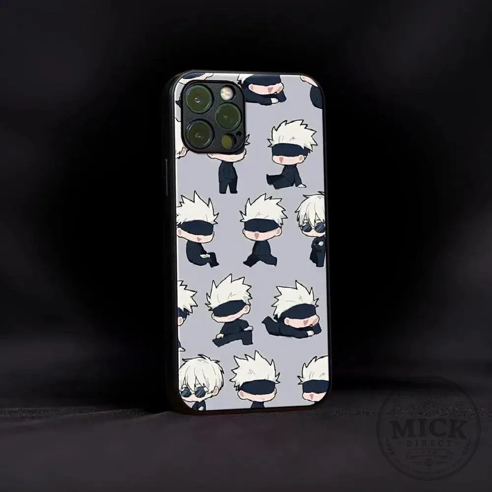 Satoru Gojo Chibi Character Pattern Anime Manga Phone Case