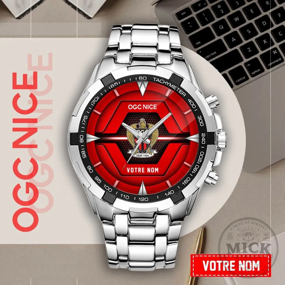 OGC Nice Football Club Custom Name Stainless Steel Watch