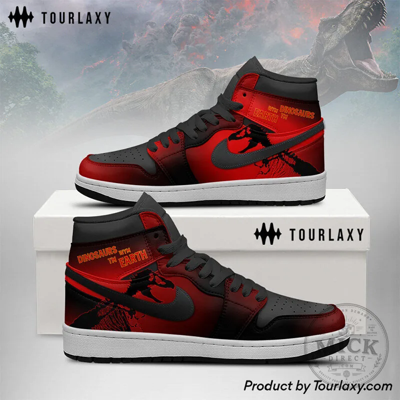 Jurassic Park Dinosaurs With Earth High-Top Sneakers