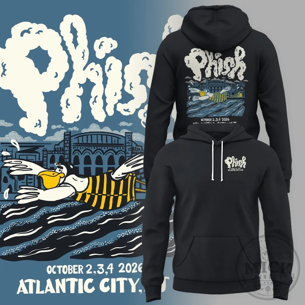 Phish Atlantic City Summer Tour 2026 Concert Dates Black Pullover Hoodie Phish Atlantic City Summer Tour 2026 Concert Dates Black Pullover Hoodie