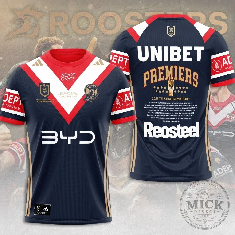 2026 Premiers Jersey for Rugby League Football - Sydney Roosters 1 2026 Premiers Jersey for Rugby League Football - Sydney Roosters