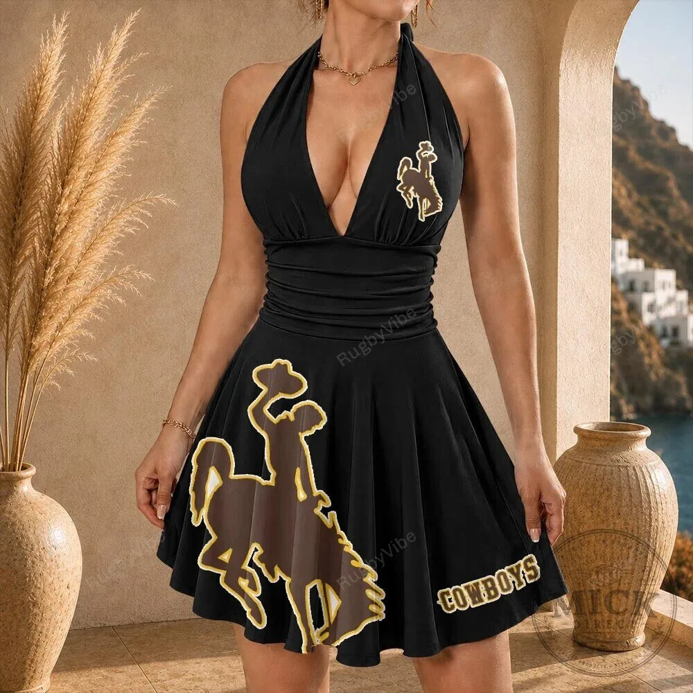 Wyoming Cowboys Rodeo Rider Halter Neck Mini Dress