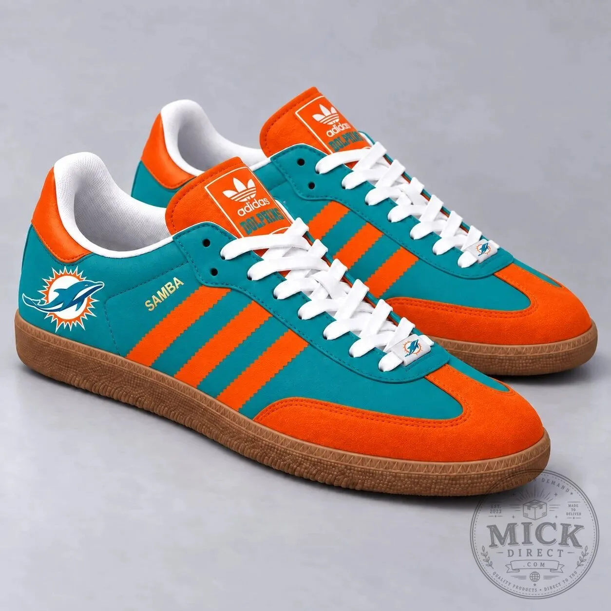 Miami Dolphins National Football League Classic Samba-Inspired Low-Top Sneakers