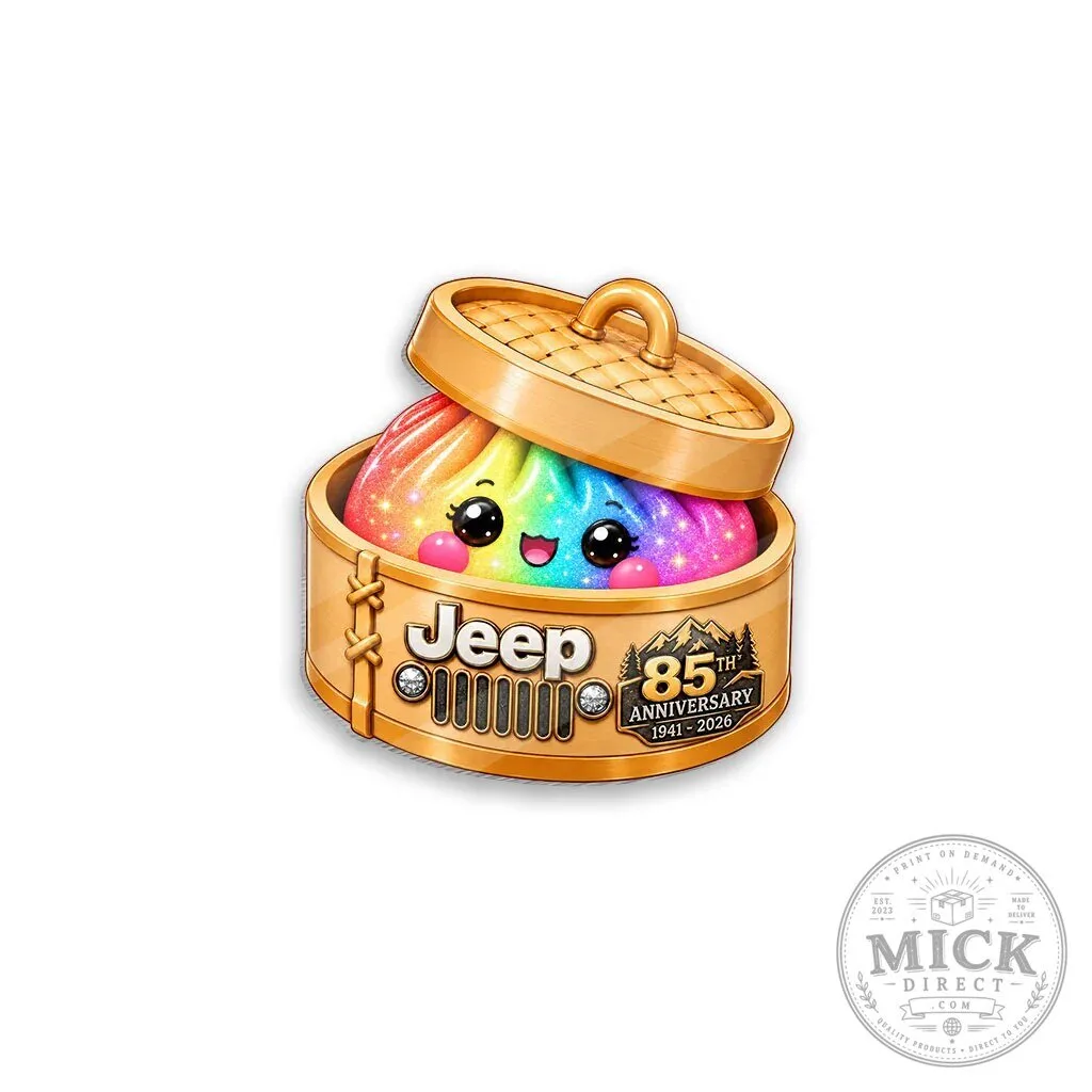 Jeep 85th Anniversary Squishy Dumpling Rainbow Glitter Magnet