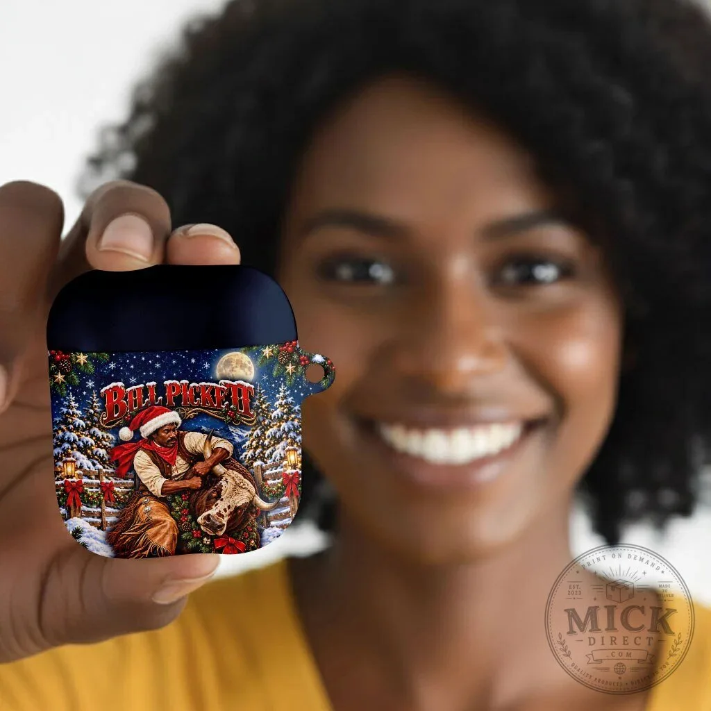 Bill Pickett Christmas Bull Rider AirPods Case Snowy Winter Rodeo Night 9 Bill Pickett Christmas Bull Rider AirPods Case Snowy Winter Rodeo Night
